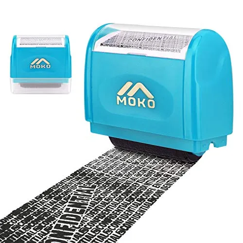 MoKo Timbro Rullo timbro privacy blu coprente