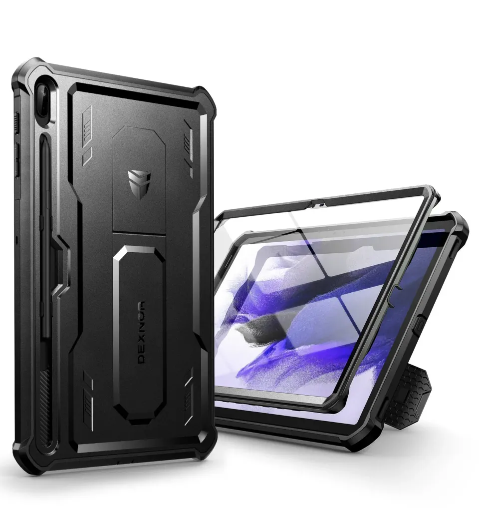 Dexnor Tab S7 Plus S8 Plus cover nero kickstand