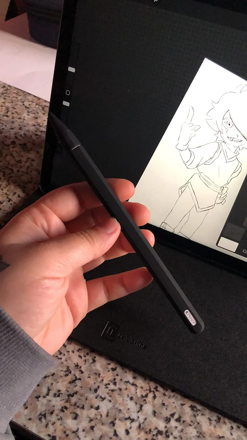 MoKo Cover Apple Pencil Pro/2 Custodia Silicone Nero Antigraffio