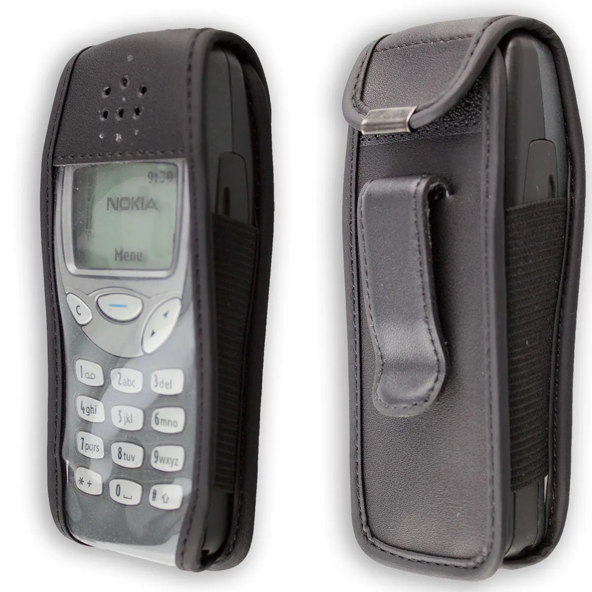 caseroxx Borsello Nokia 3210 vera pelle nero cintura