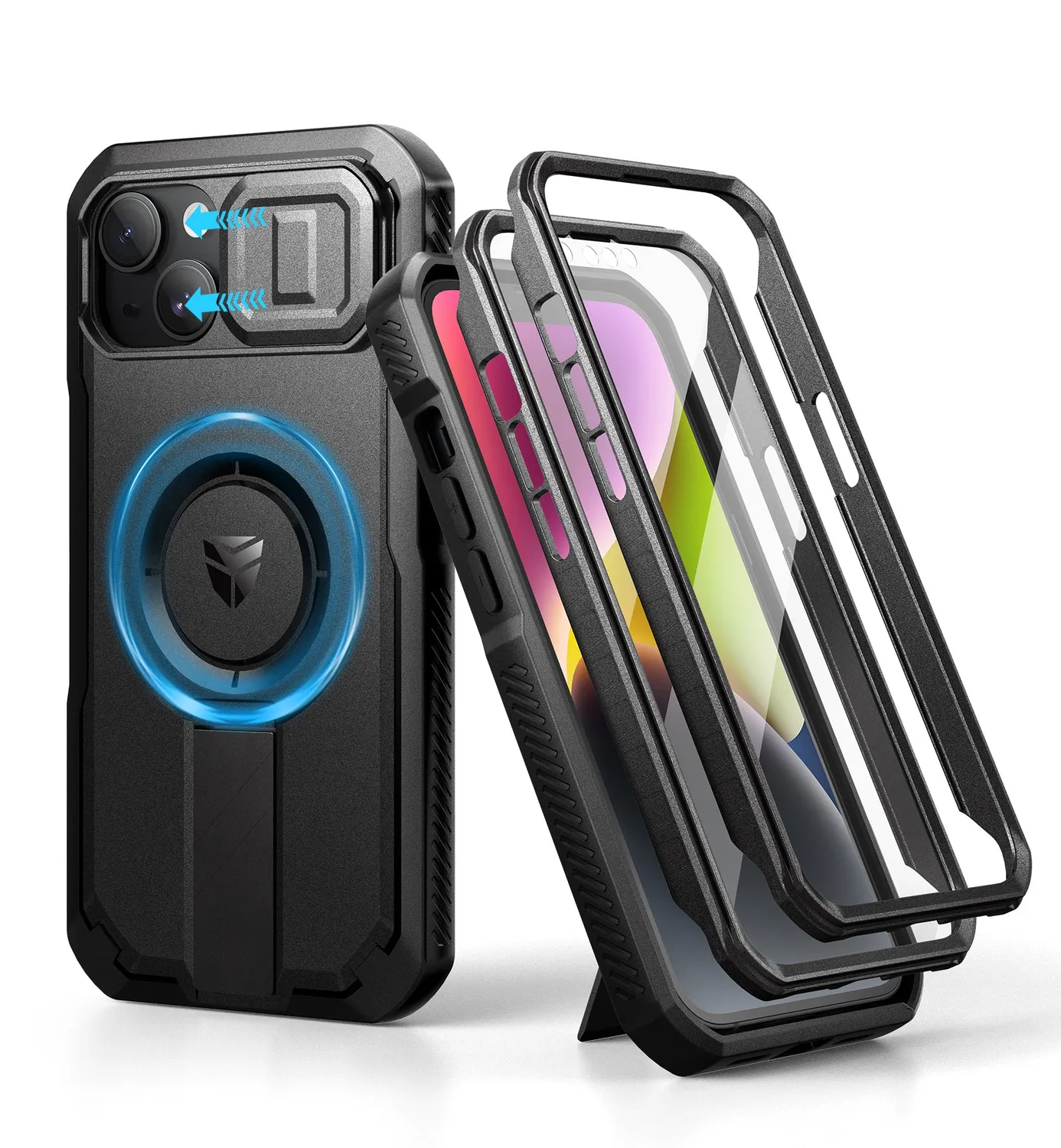 Dexnor iPhone 13 14 cover rugged nera MagSafe 360