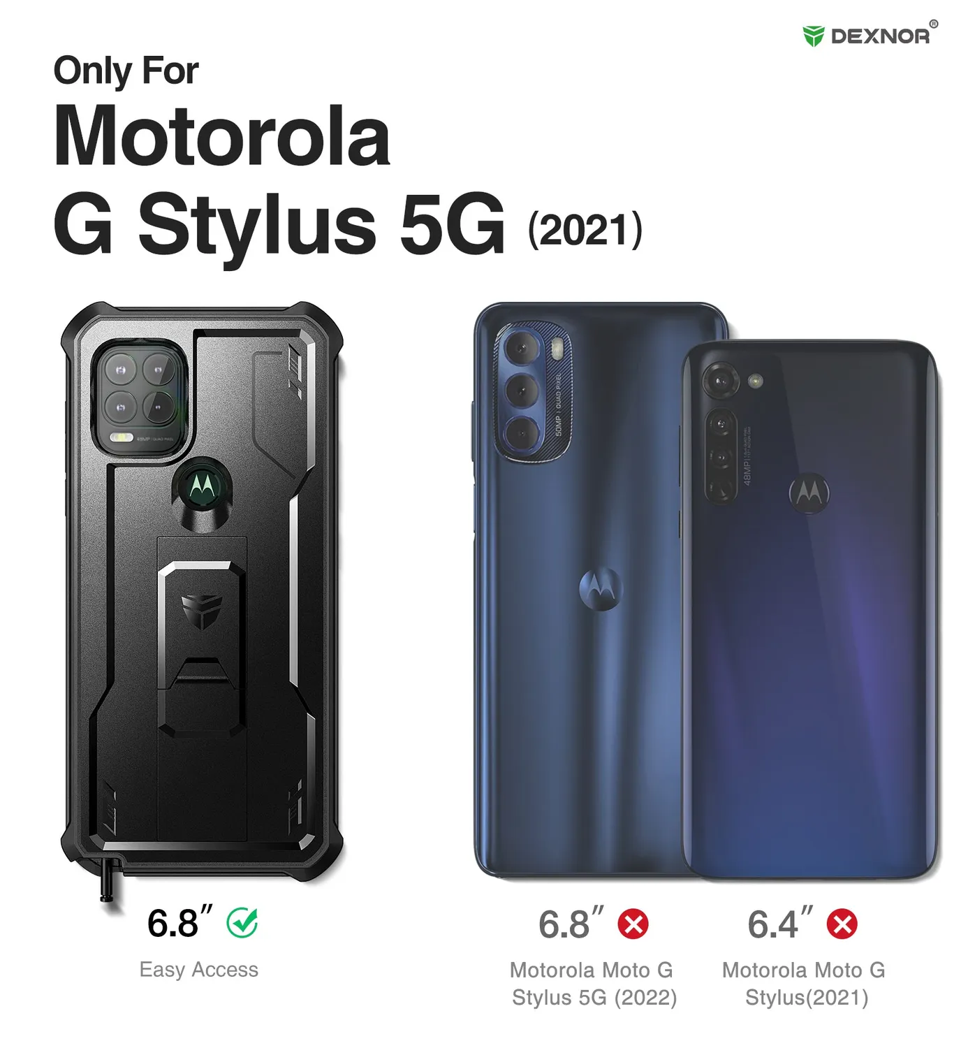 Dexnor Moto G Stylus 5G 2021 cover nera antishock