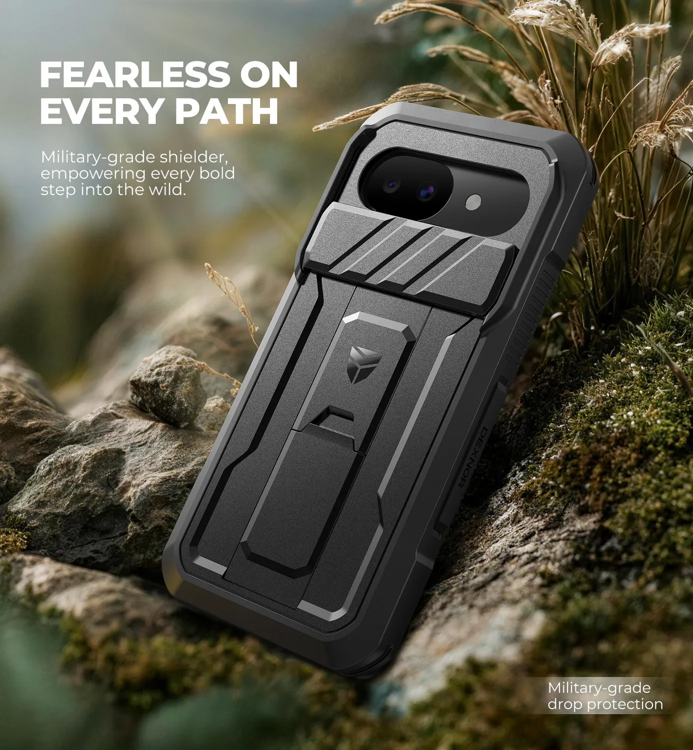 Dexnor Pixel 10a cover nera rugged con copri camera