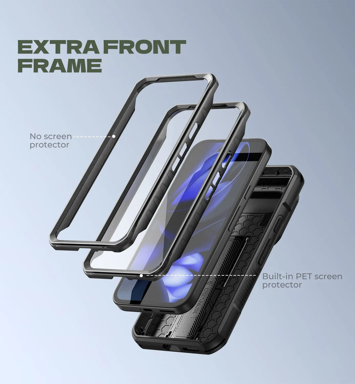 Dexnor Pixel 9A Cover custodia nera rugged