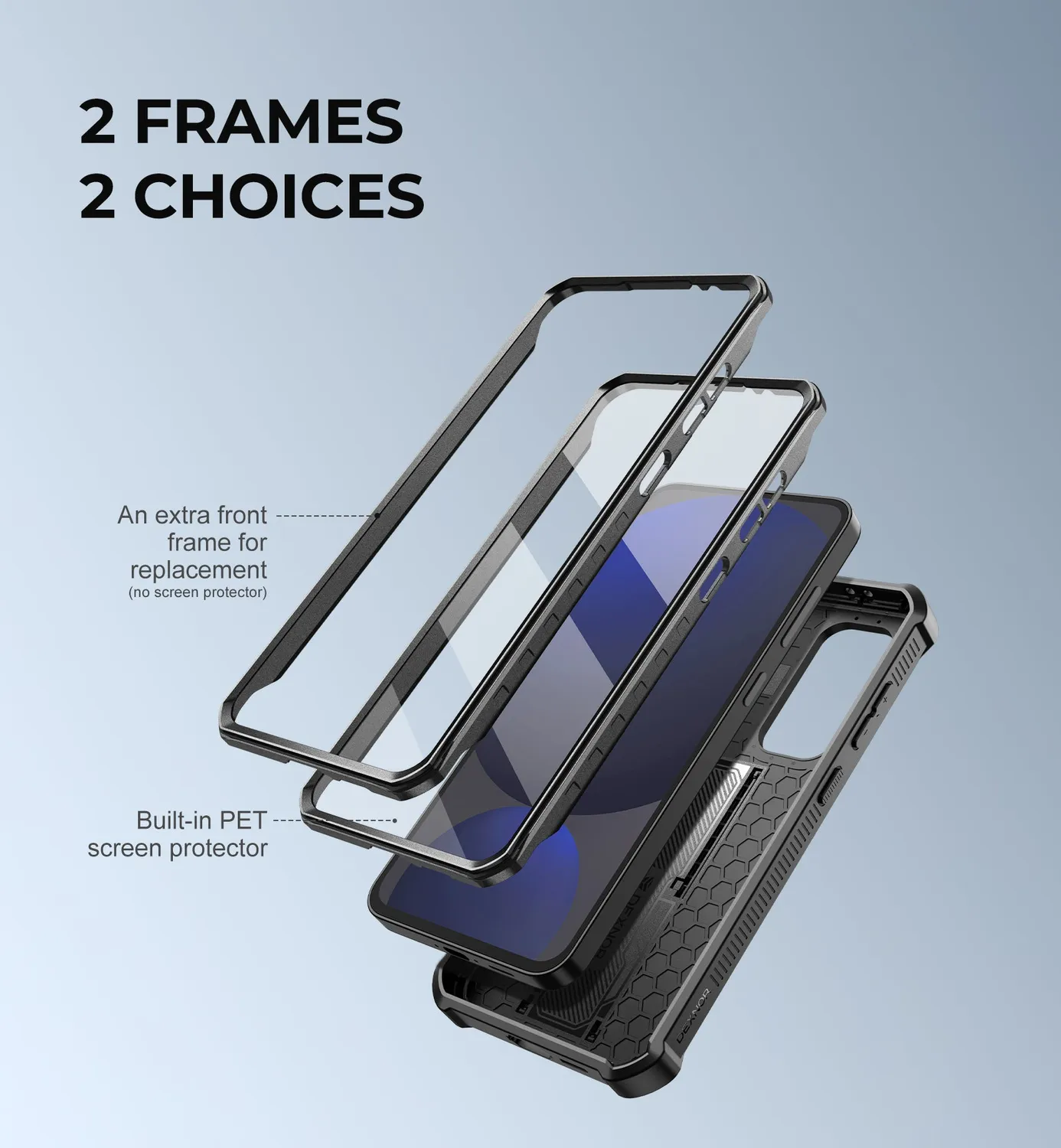 Dexnor Galaxy S24 FE cover antishock nera con pellicola