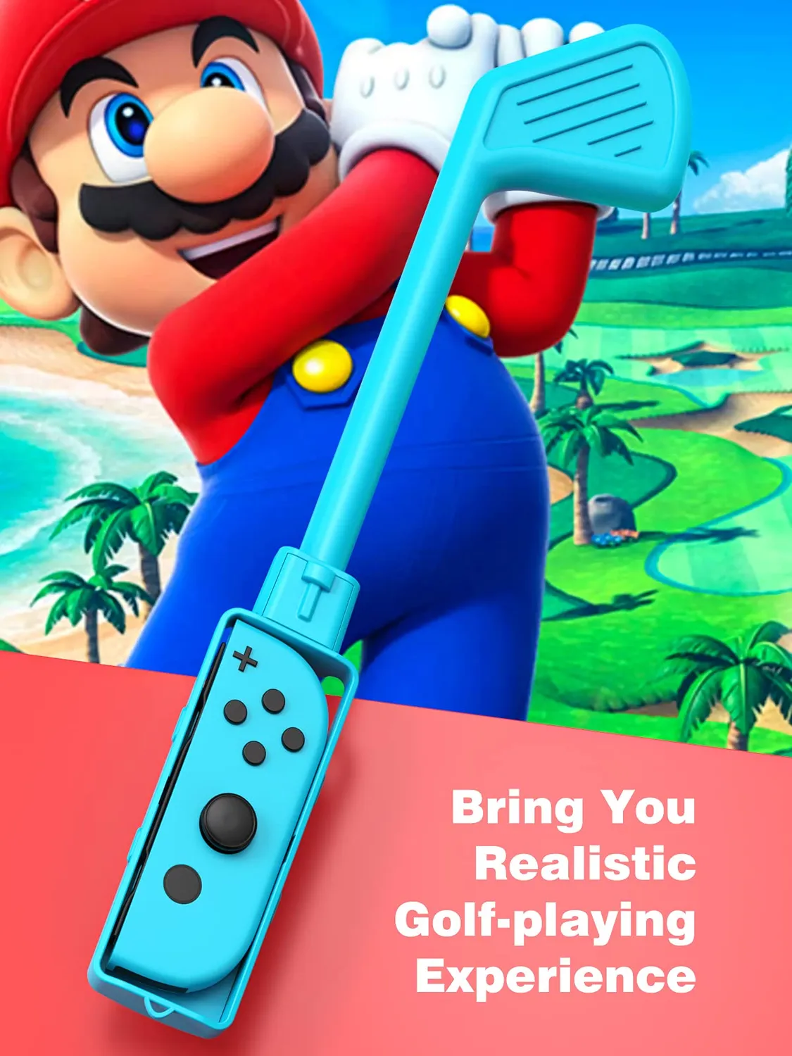 MoKo Switch impugnature golf Joy-Con 2 pezzi rosso blu