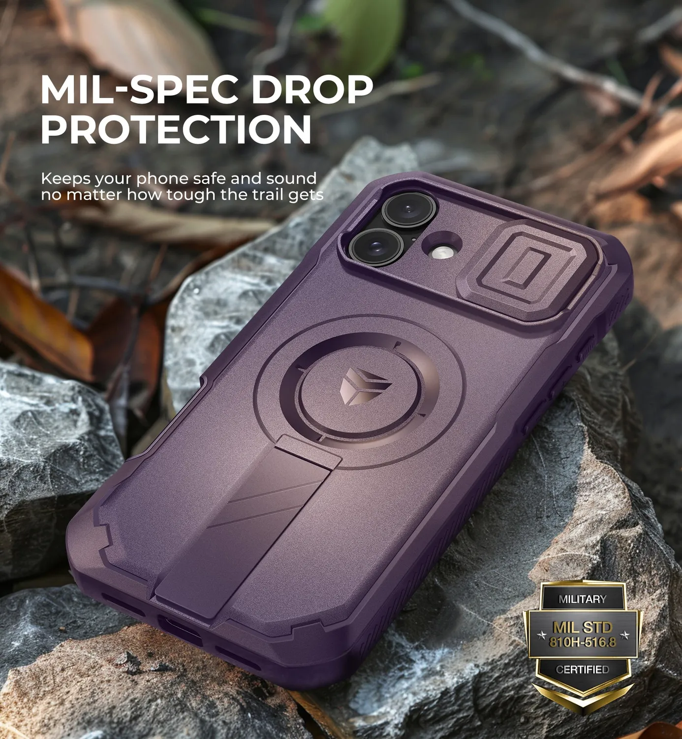 Dexnor Cover iPhone 16 Plus Viola MagSafe Antiurto Stand