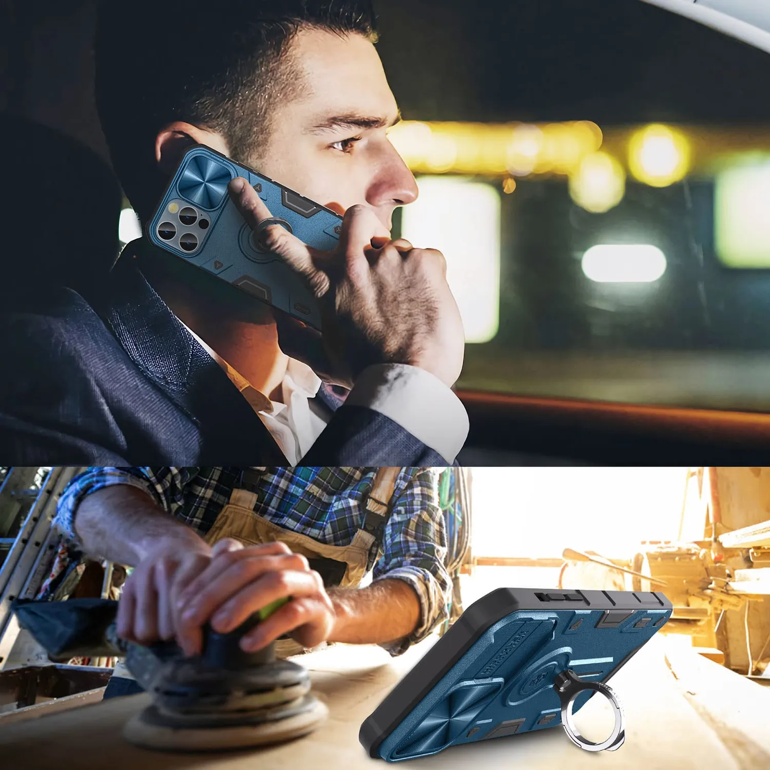 CloudValley Cover iPhone 13 Pro Max con Anello Blu