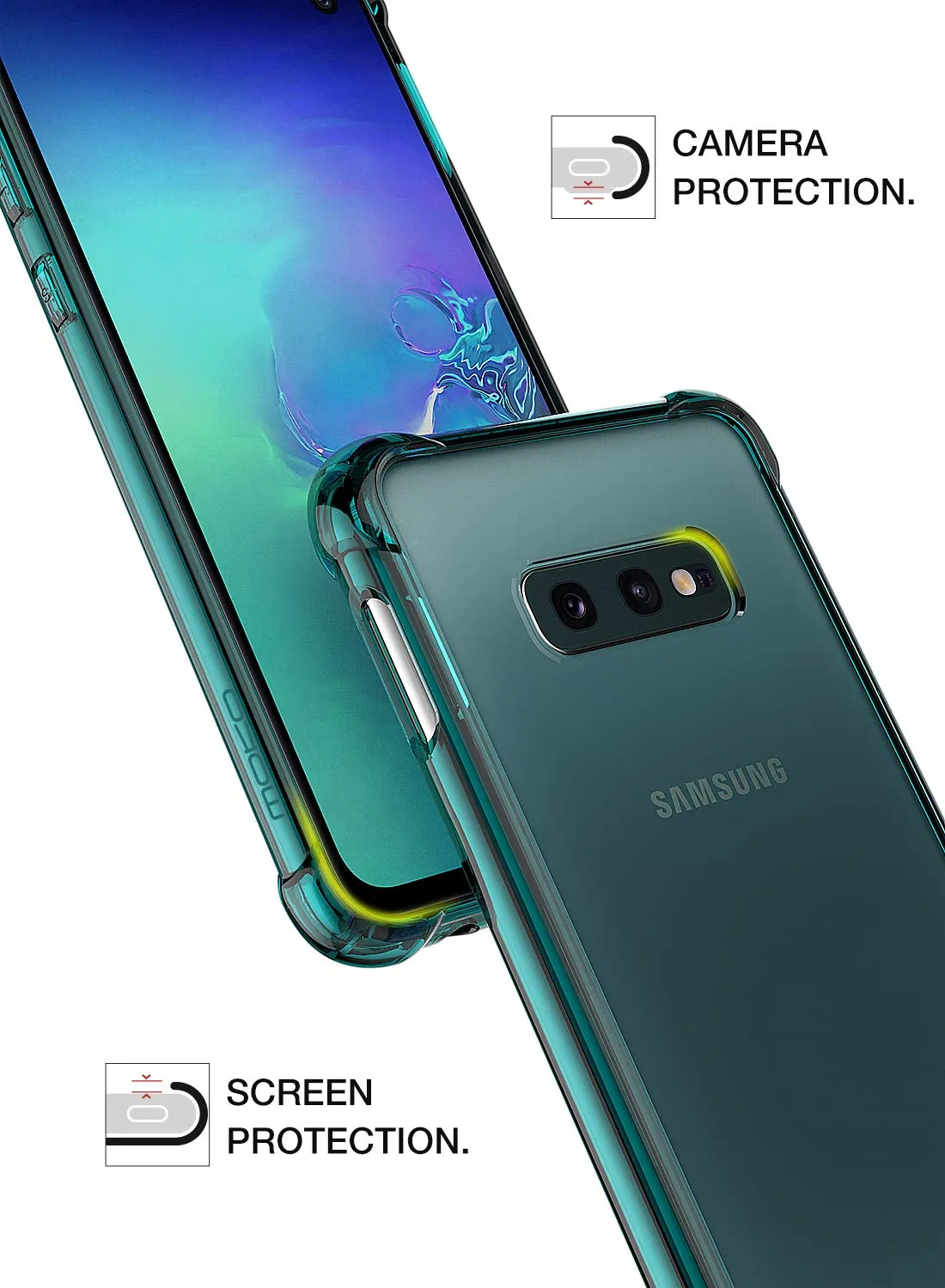 MoKo Halo Cover Galaxy S10e 5.8" Verde Trasparente Antiurto