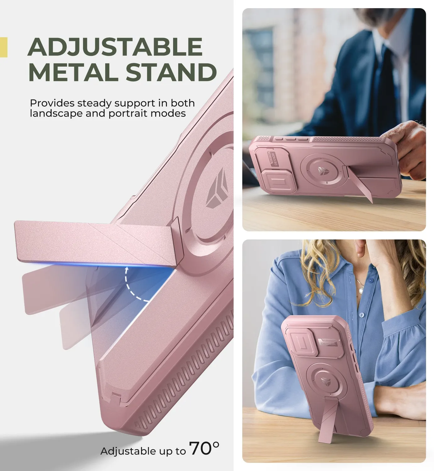 Dexnor iPhone 16 Pro Max cover rosa MagSafe antiurto