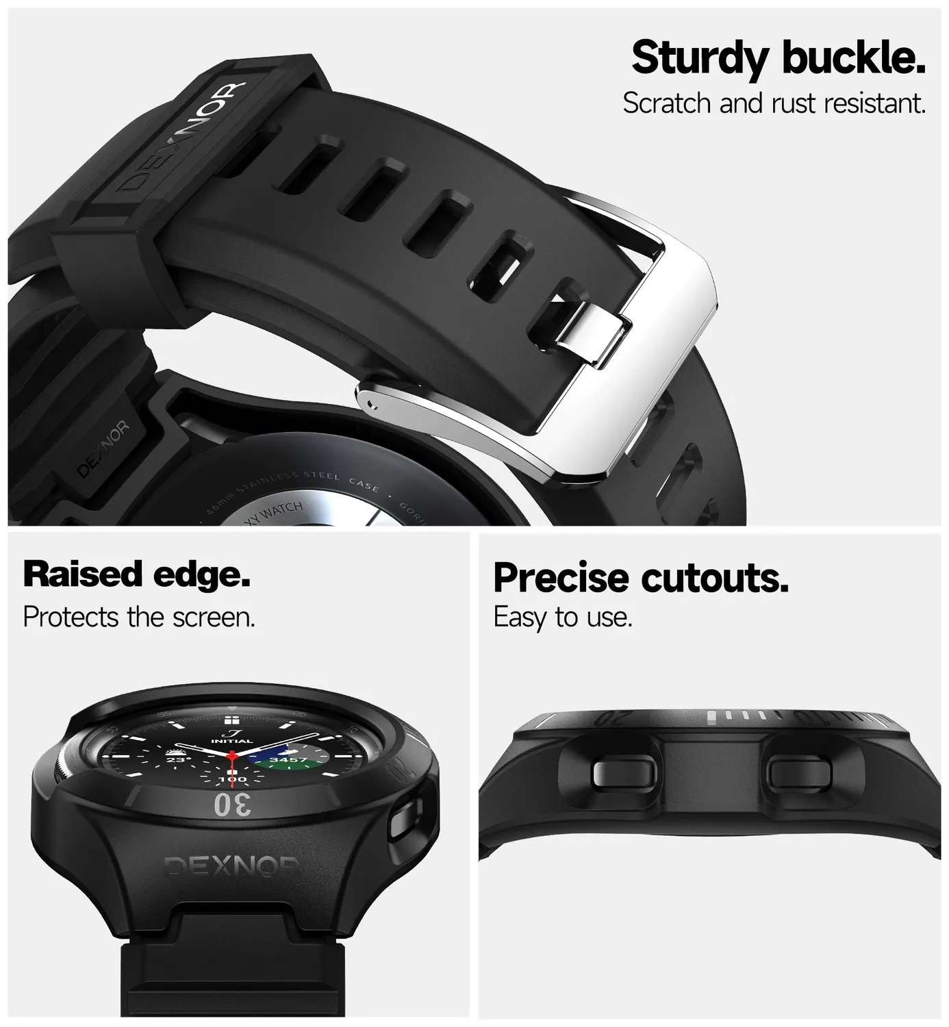 Dexnor Watch 4 Classic 46mm cover nero rugged