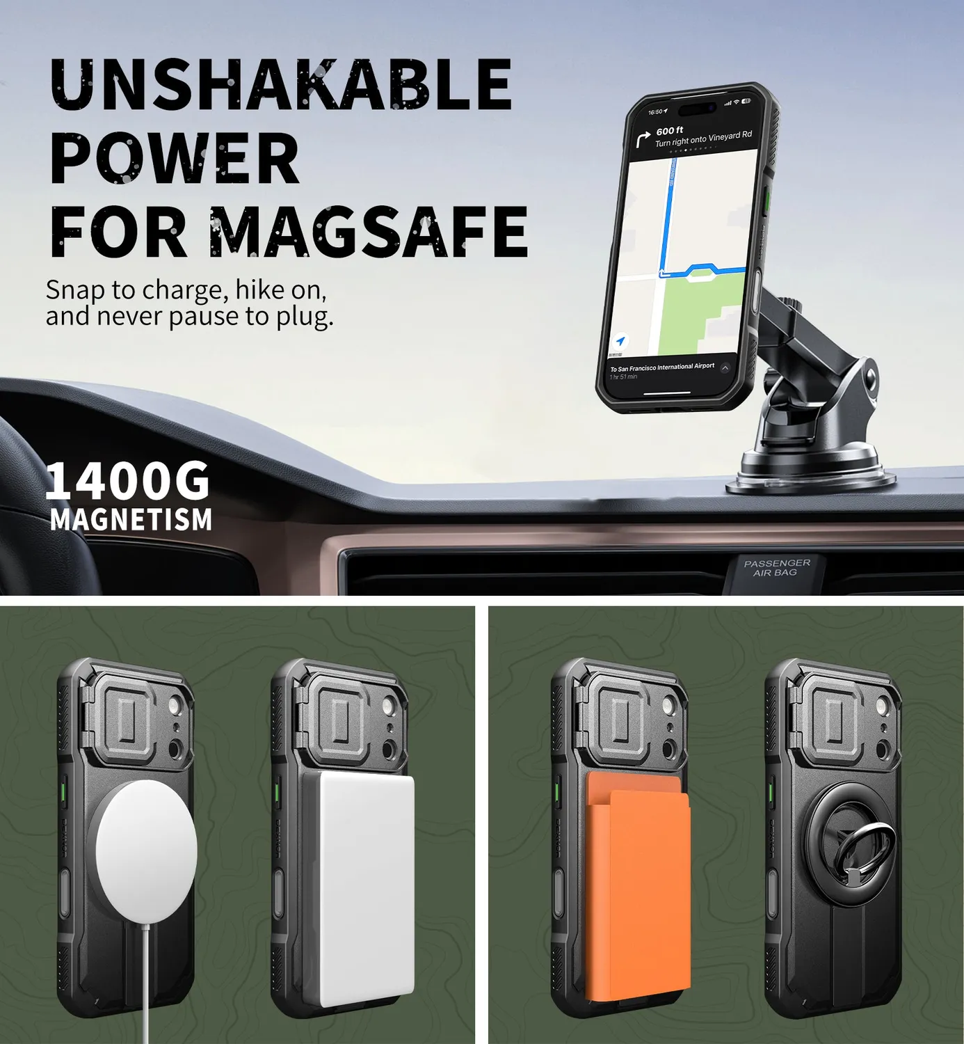 Dexnor iPhone 17 Pro cover nera magnetica antiurto