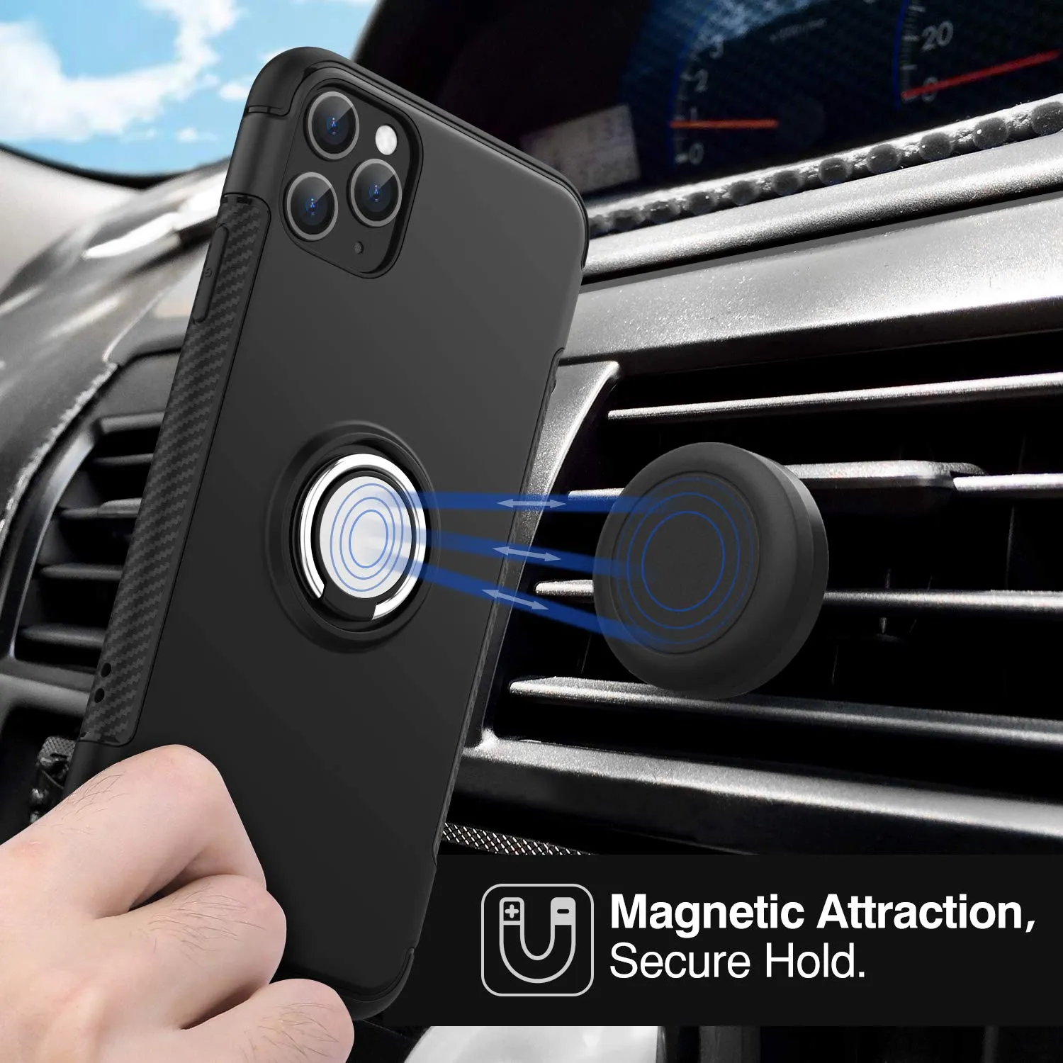 MoKo Holster Cover per iPhone 11 Pro Max nero cavalletto antiurto