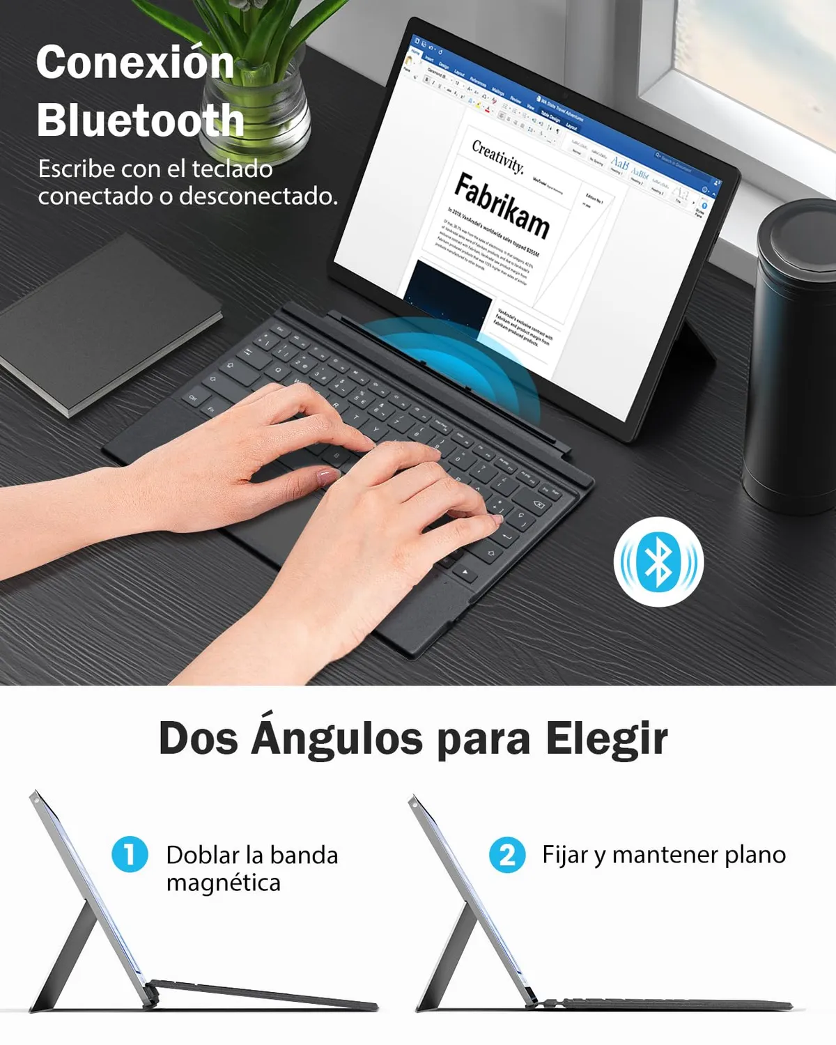 MoKo Surface Pro 7 tastiera spagnola grigia retroilluminata