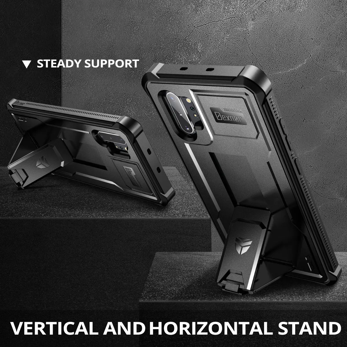 Dexnor Galaxy Note 10+ cover antishock nera + vetro