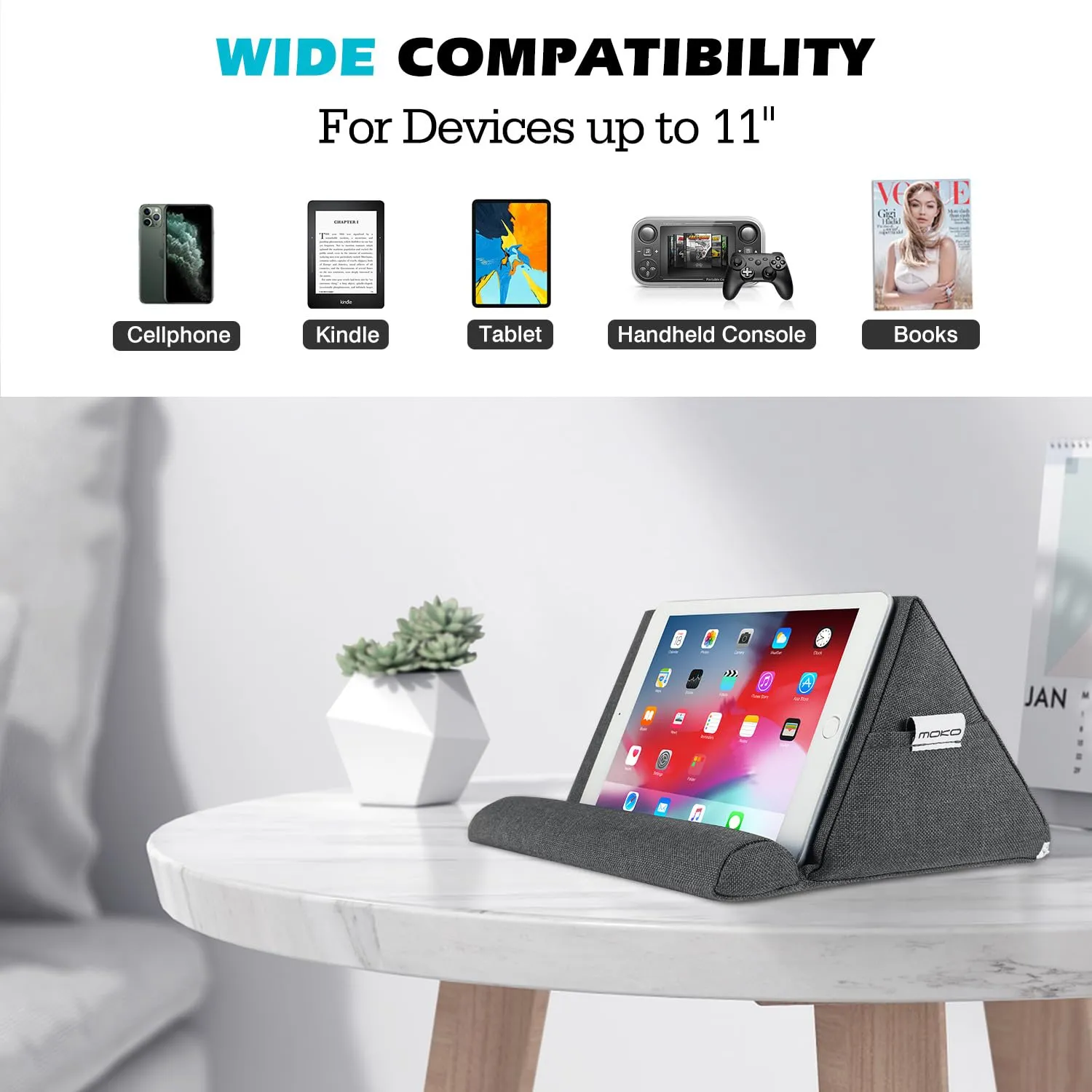 MoKo Supporto Tablet cuscino tablet grigio siderale 11 pollici