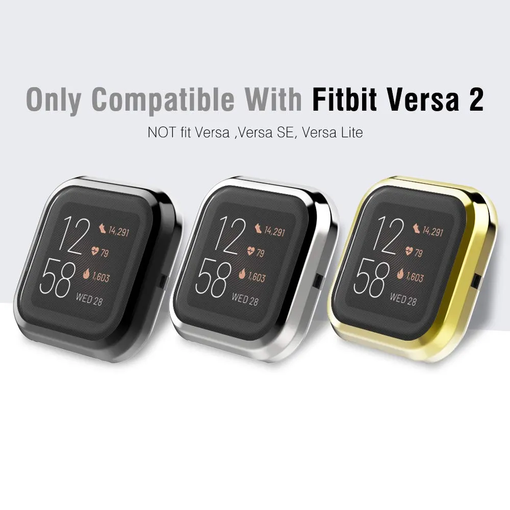 MoKo Versa 2 cover orologio 3 pezzi argento antiurto