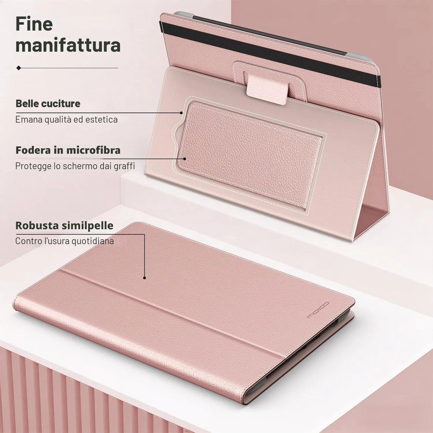 MoKo Custodia universale 6,8-7 pollici oro rosa con supporto