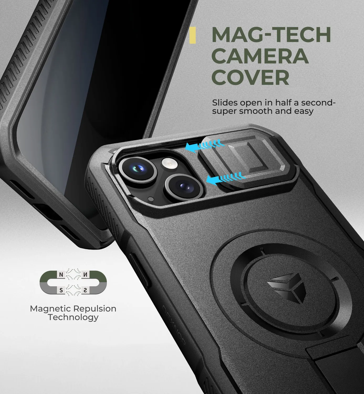 Dexnor iPhone 14 Plus 6,7 custodia MagSafe nero privacy stand