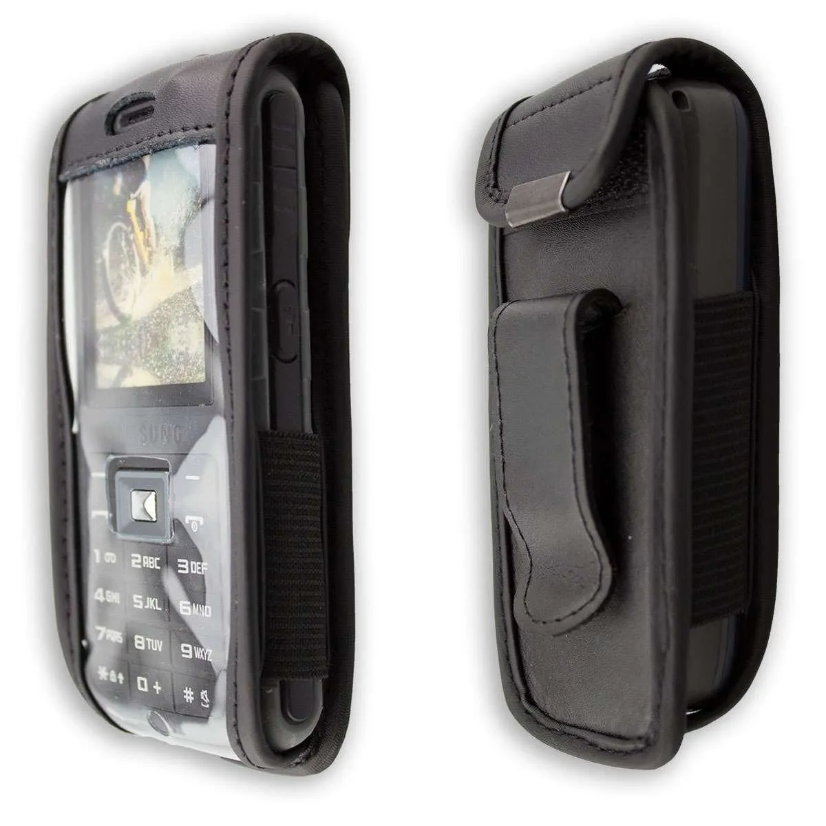 caseroxx custodia con clip Samsung B2700 nero vera pelle