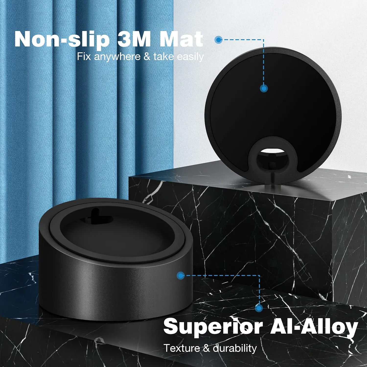 MoKo Supporto iPhone 12 Base Alluminio Nero Magnetico
