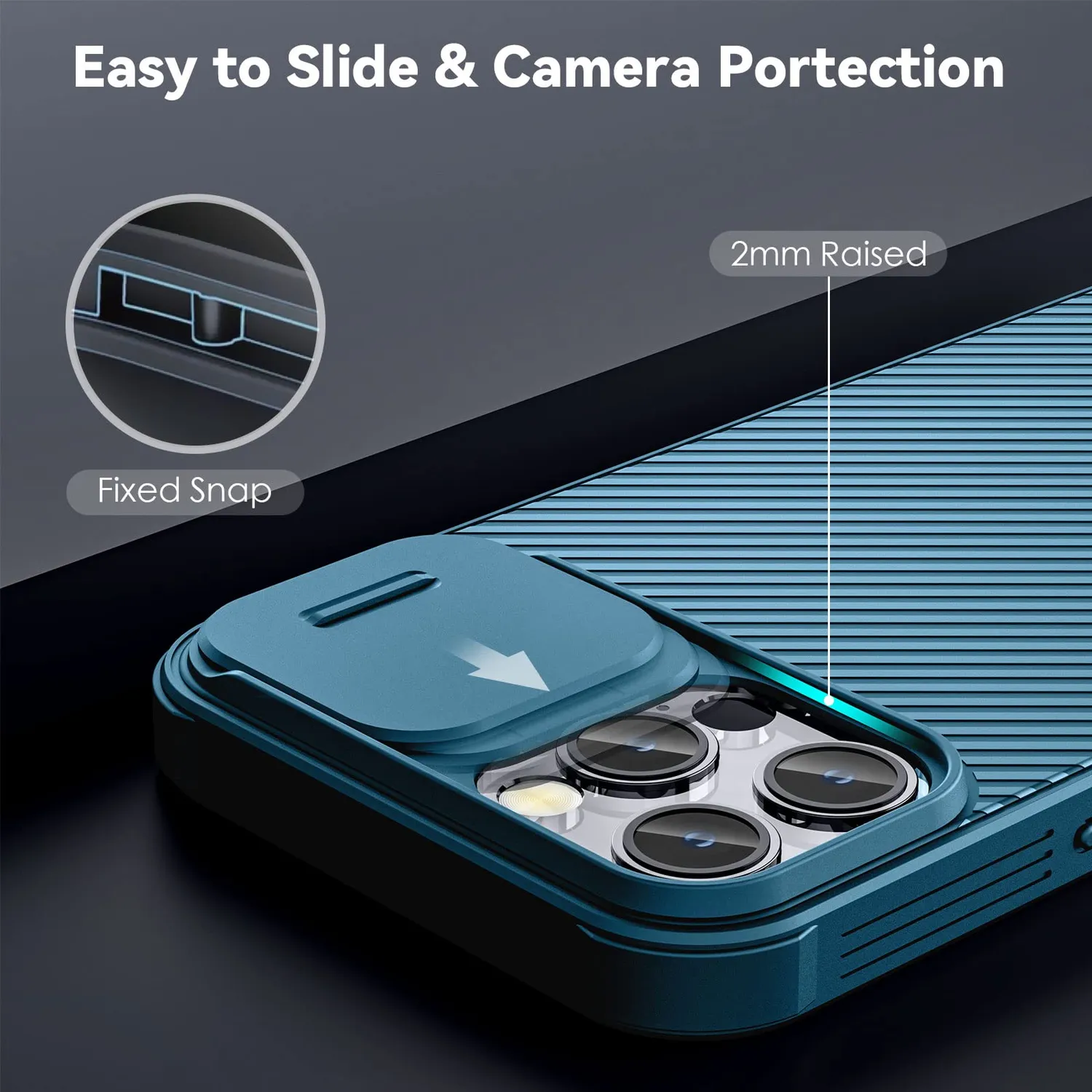 CloudValley Cover iPhone 13 Pro Max 6,7" Scorrevole Blu slim