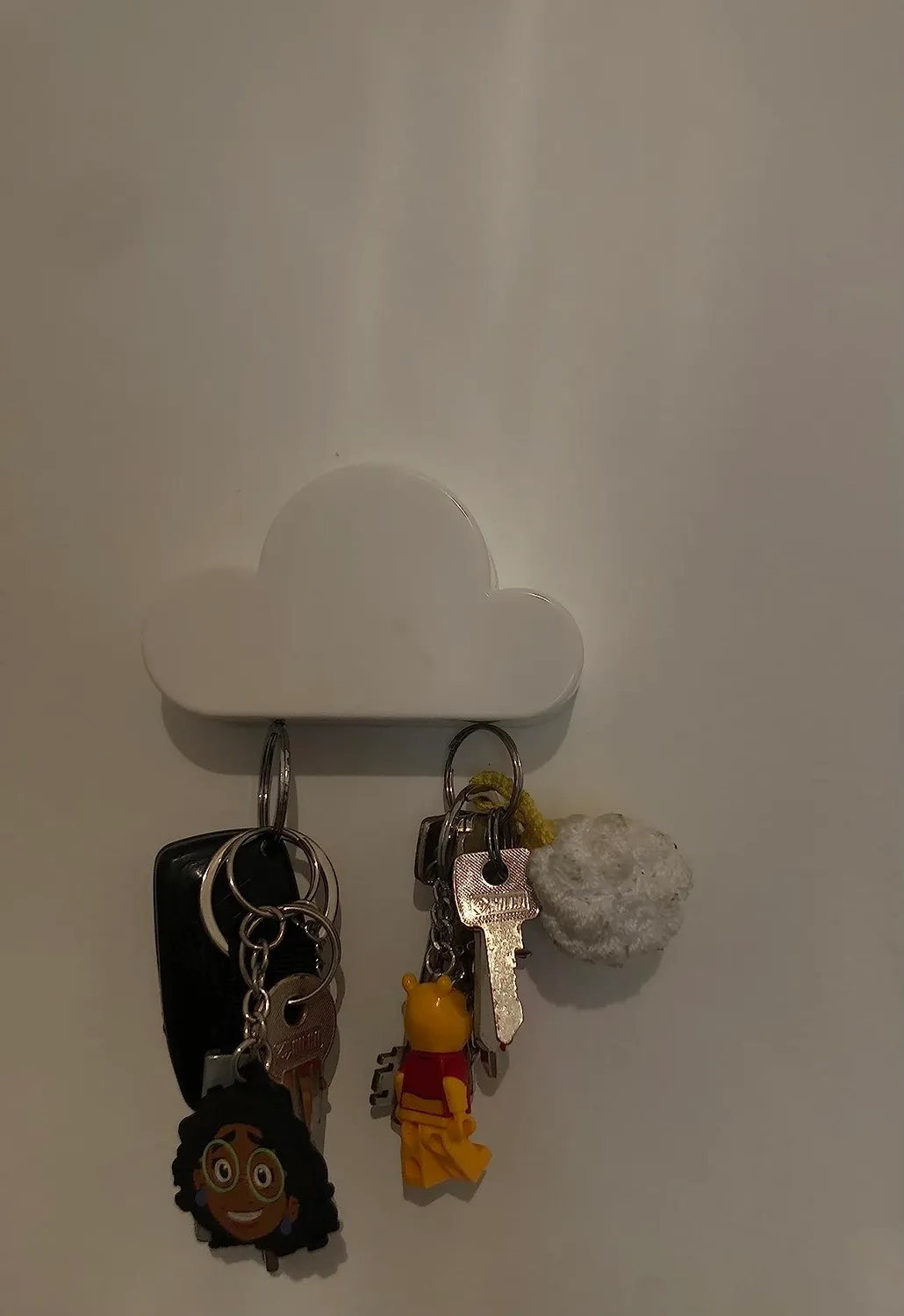 MoKo Portachiavi Magnetico Muro Nuvola 2 Pz ABS Bianco