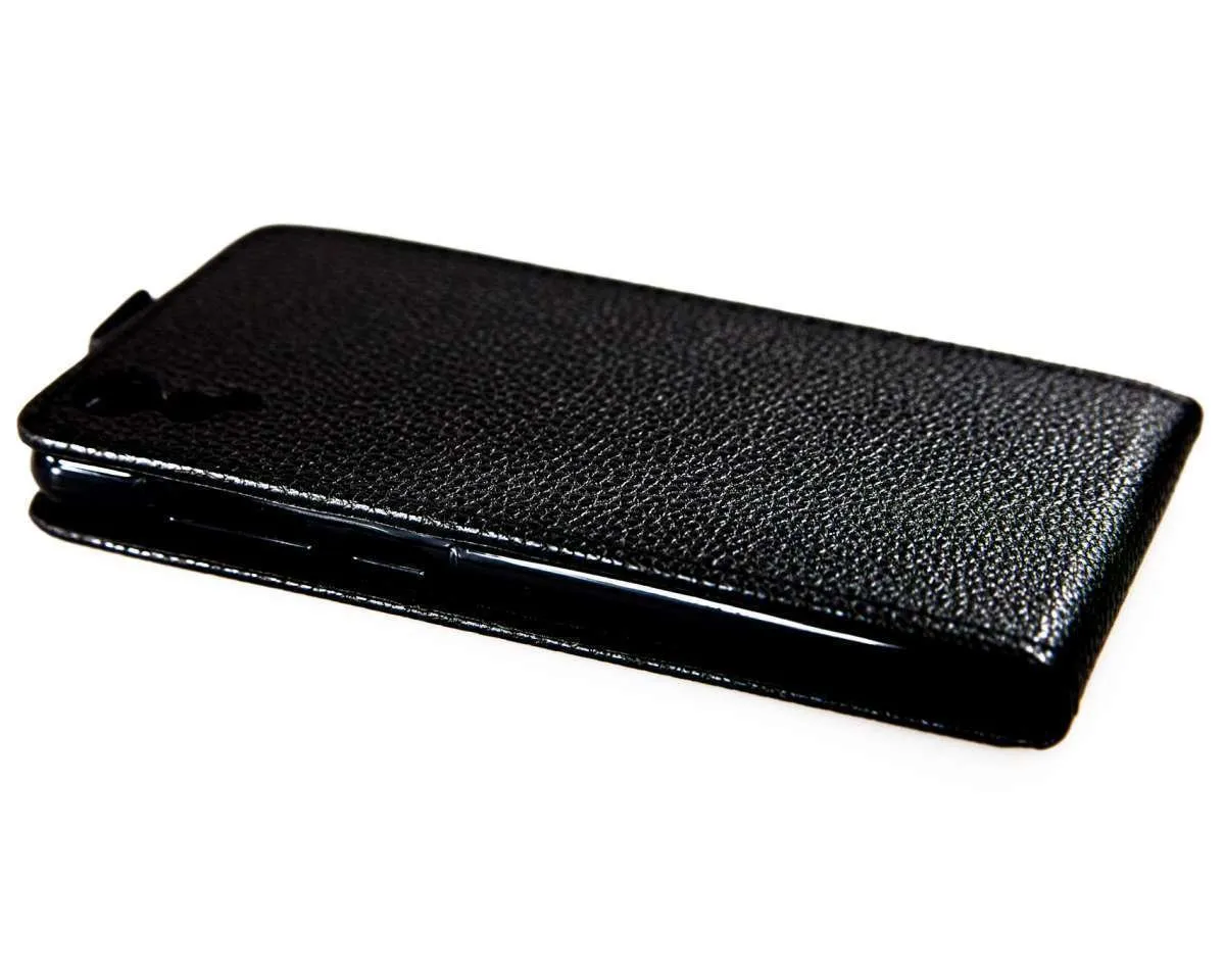 caseroxx Flip cover Archos 50 Oxygen Plus nera finta pelle