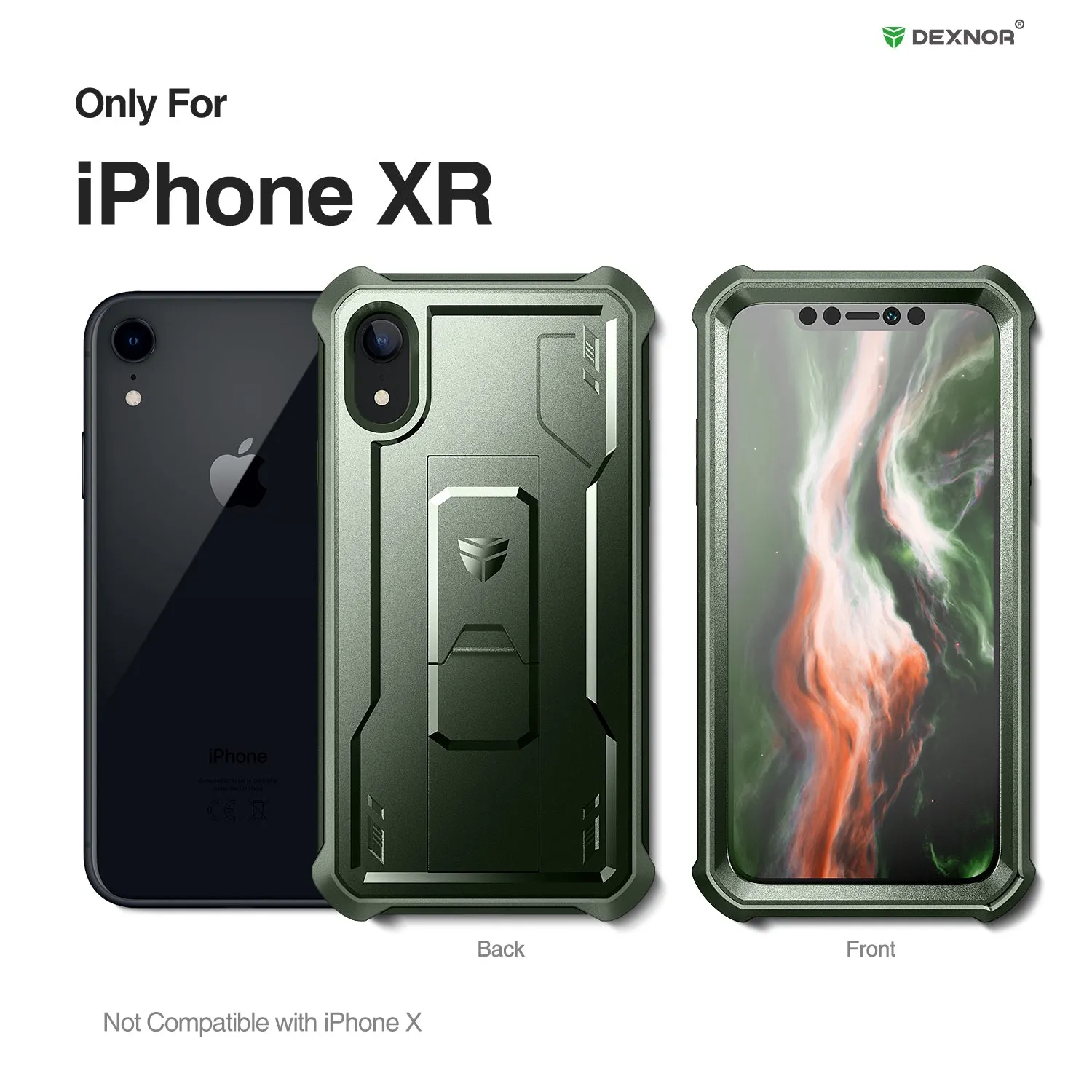 Dexnor iPhone XR cover antishock nera con pellicola