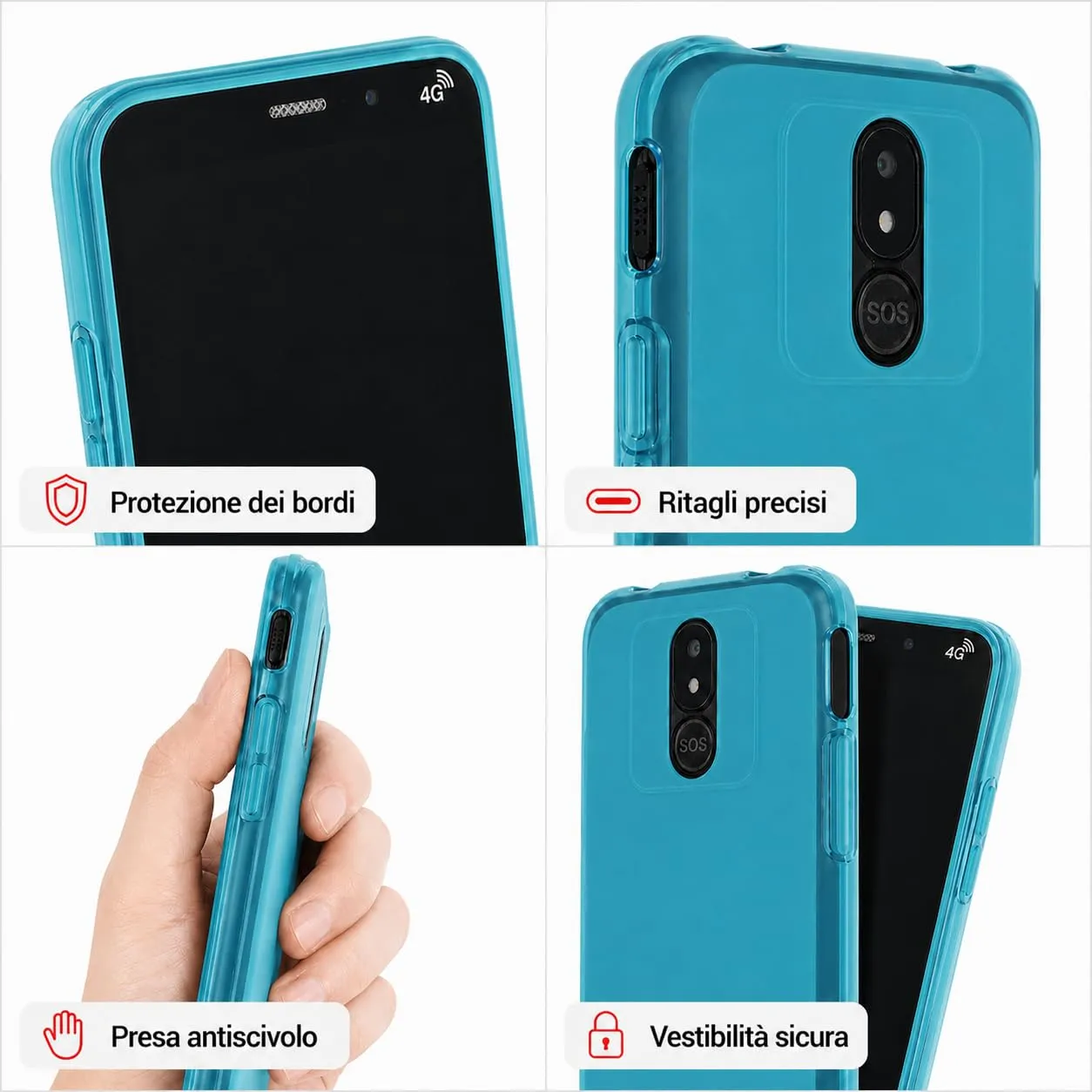 caseroxx TPU cover Brondi Amico Vero 4G azzurra antishock