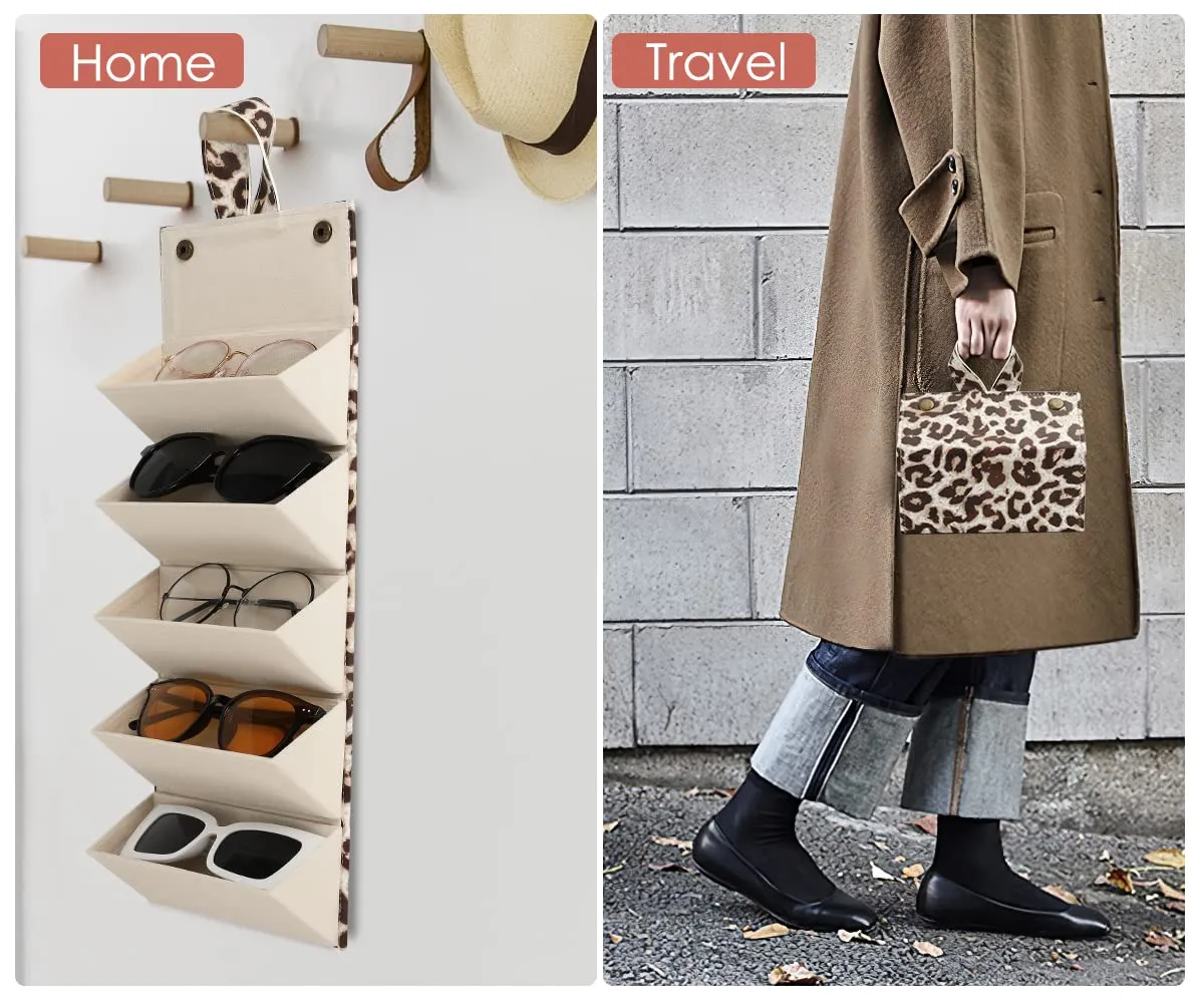 MoKo Organizer Occhiali Pieghevole 5 Scomparti da Viaggio