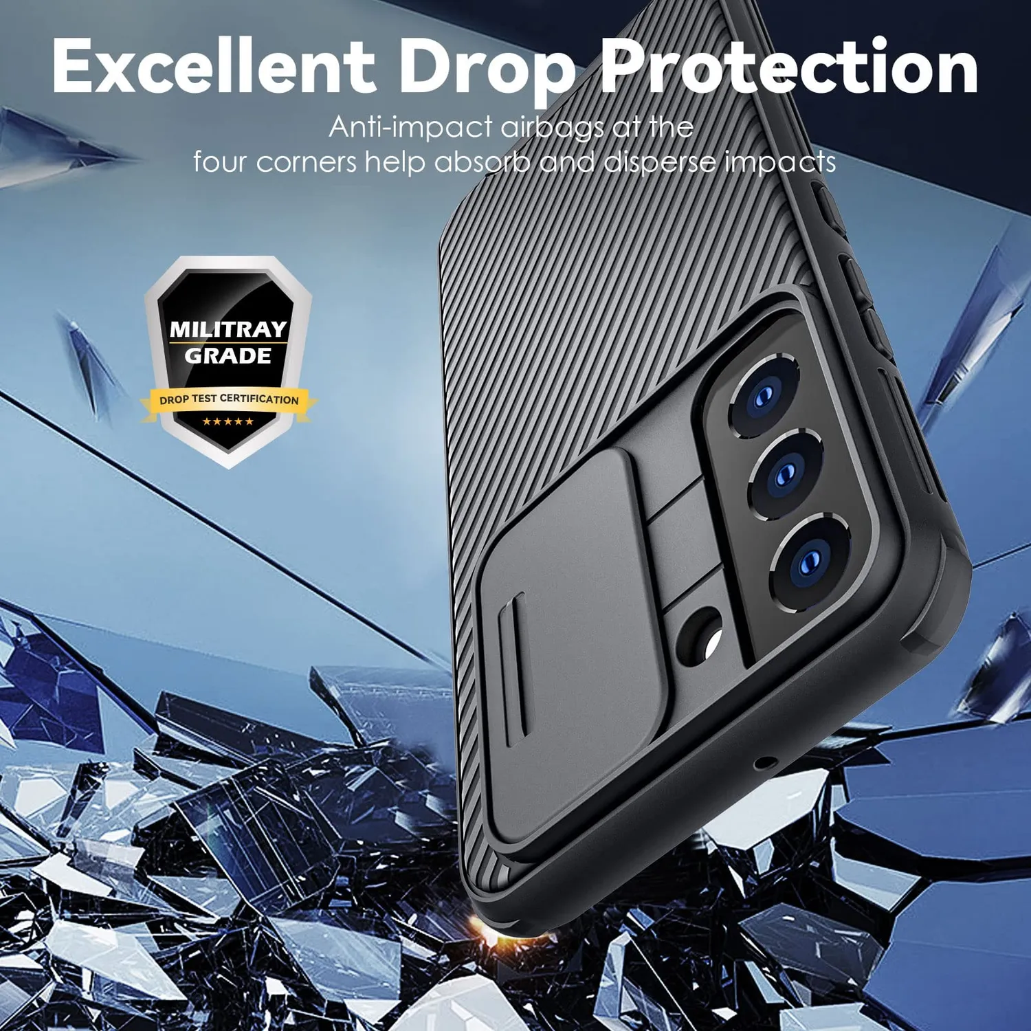 CloudValley Galaxy S22 Plus cover nera militare