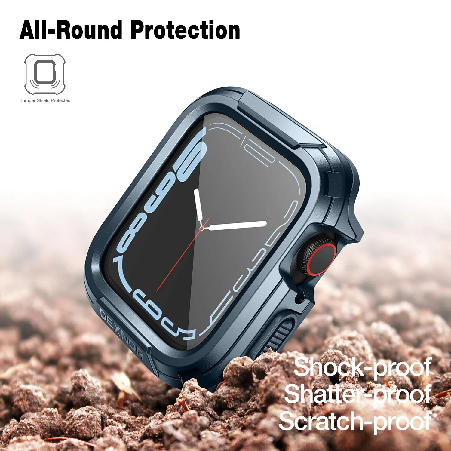 Dexnor Apple Watch 42mm custodia blu con pellicola