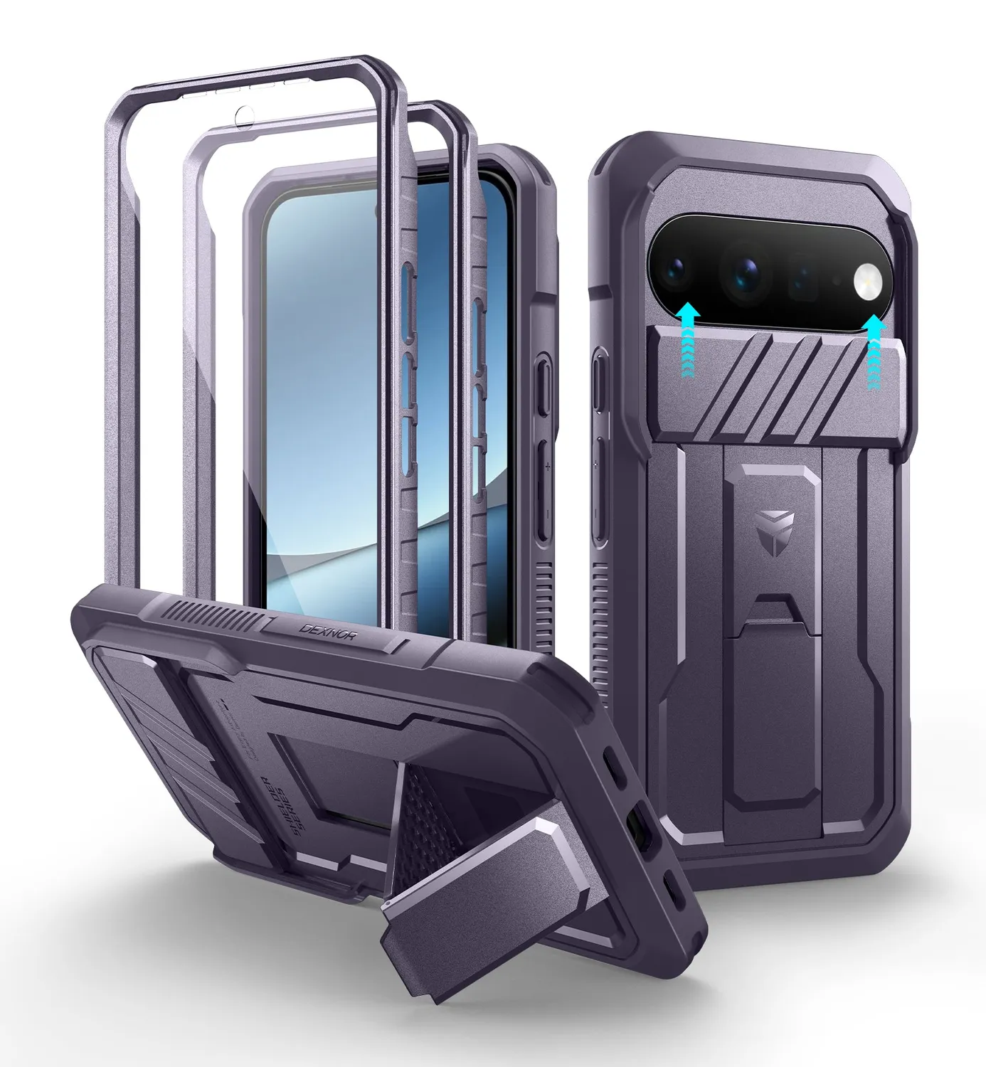 Dexnor Pixel 11 Pro XL cover nera rugged con stand