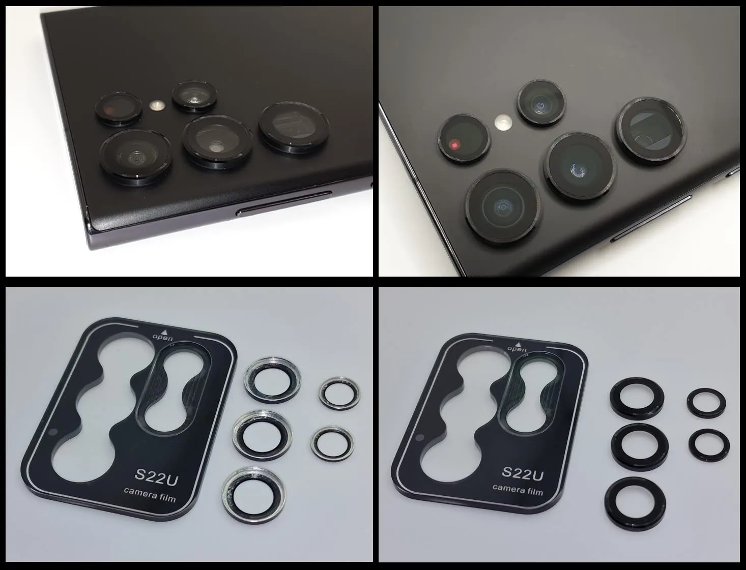 CloudValley Galaxy S22 Ultra vetro fotocamera nero 5pz