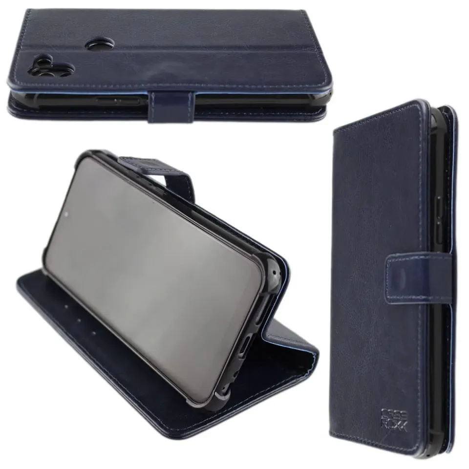 caseroxx Bookstyle rephone custodia libro azzurra