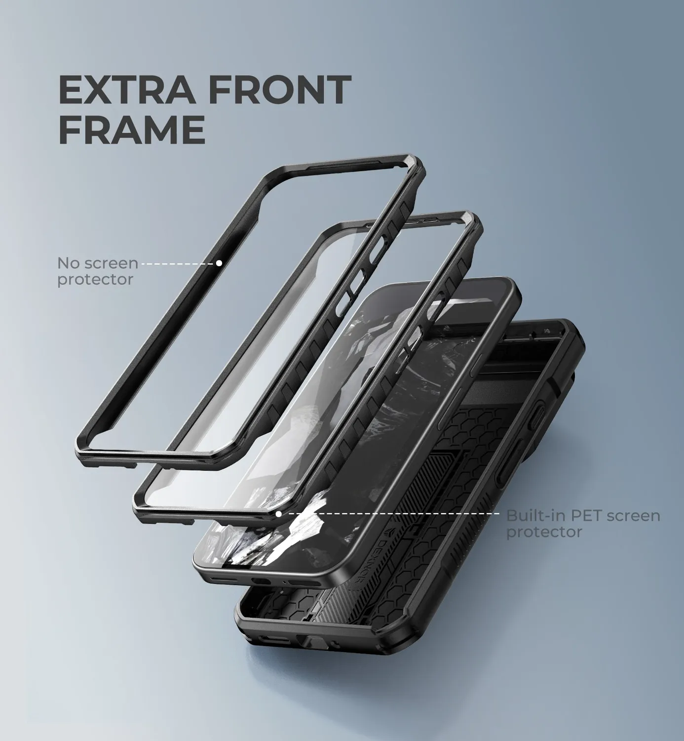 Dexnor Cover Pixel 9 Pro XL Nera con Vetro e Stand