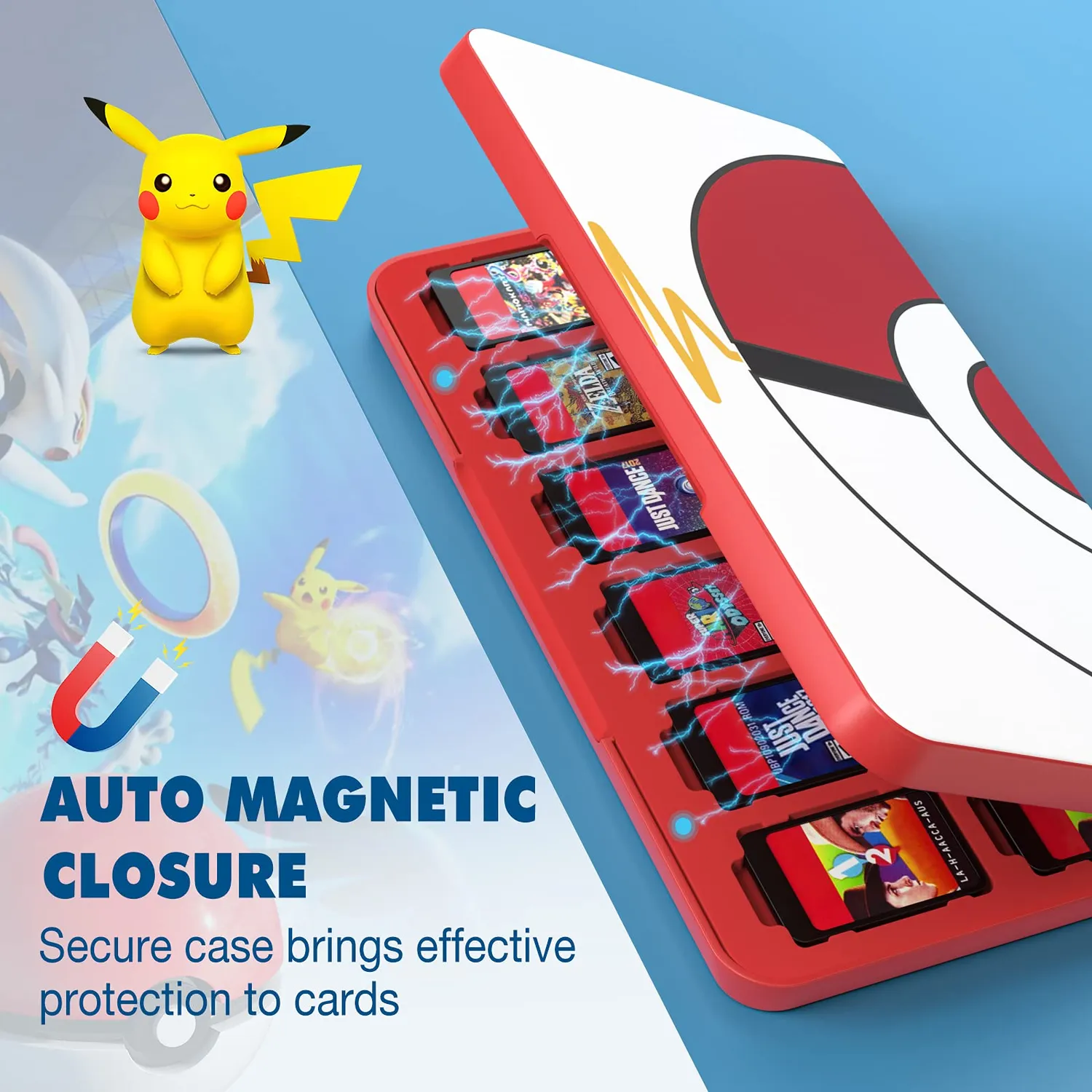 MoKo Custodia 24 Giochi Switch Bianco Nero Magnetica
