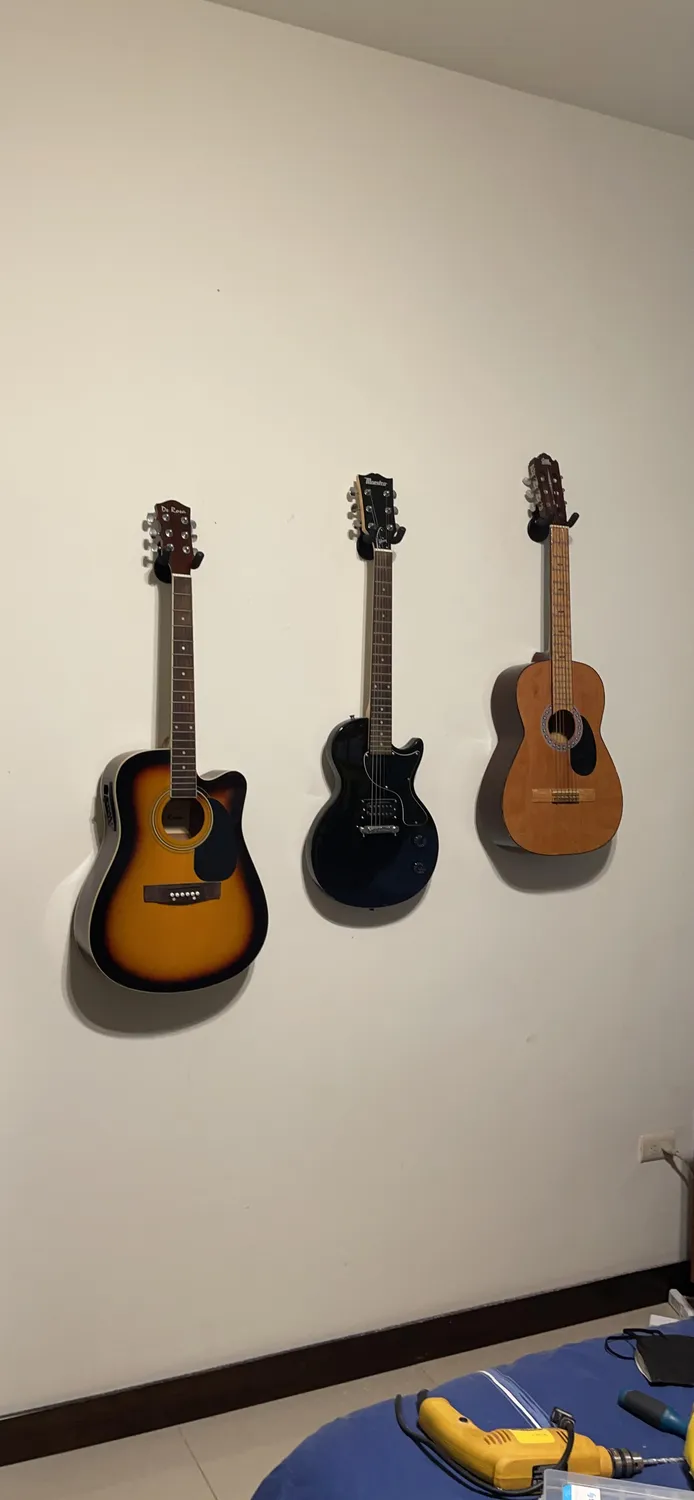 MoKo Supporto Chitarra 3 pezzi gancio parete nero metallo