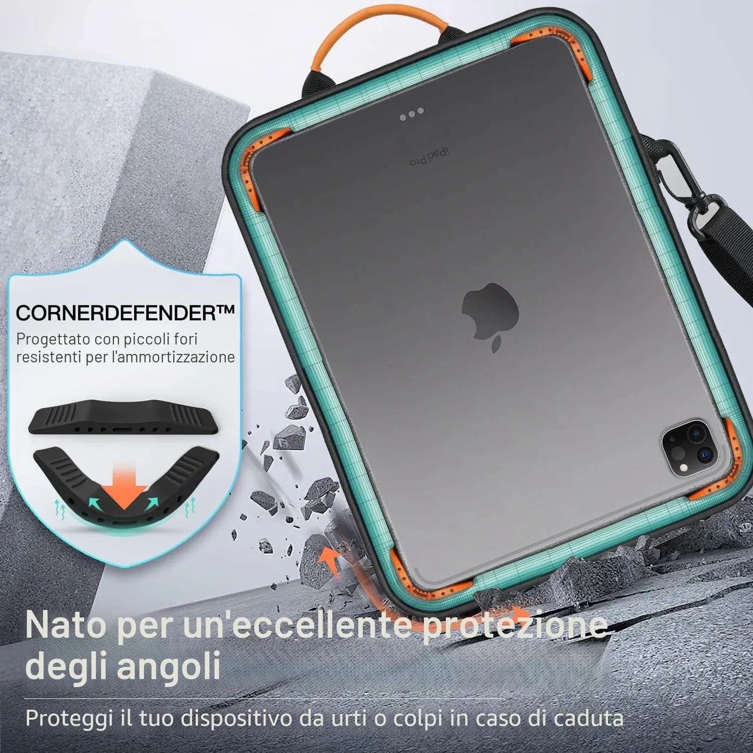 MoKo Tablet 9-11 pollici borsa sleeve nero grigio imbottita manico