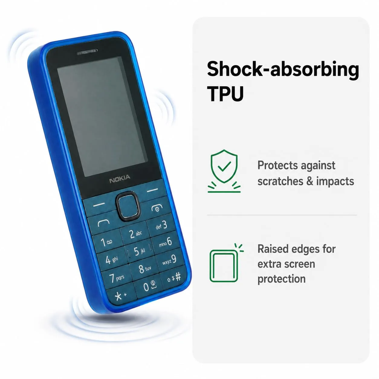 caseroxx TPU Custodia per Nokia 225 4G 2024 azzurro antiurto