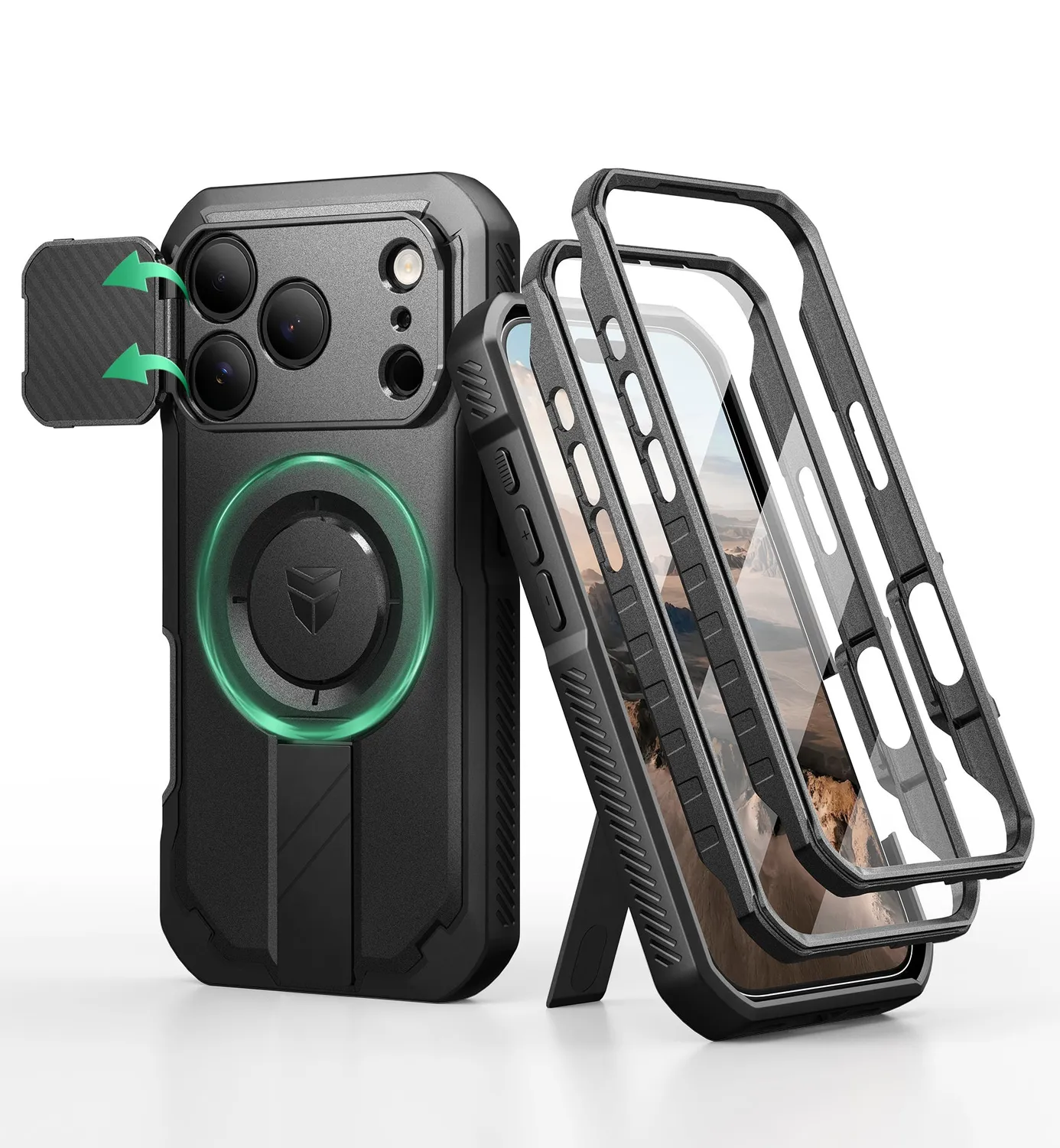 Dexnor iPhone 17 Pro 6.3 cover antishock nera MagSafe