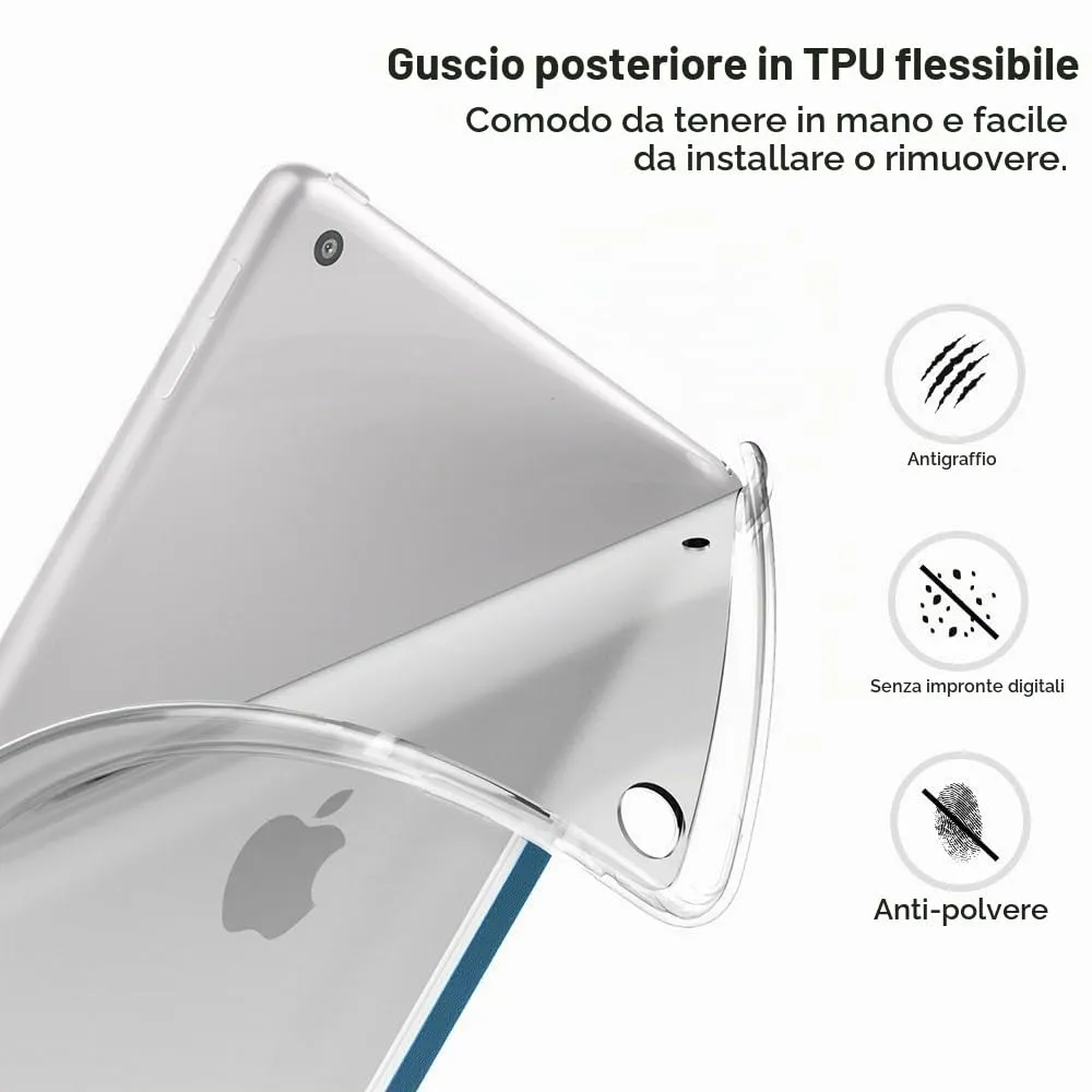 MoKo iPad 10,2" 7/8/9 Gen cover blu cobalto stand