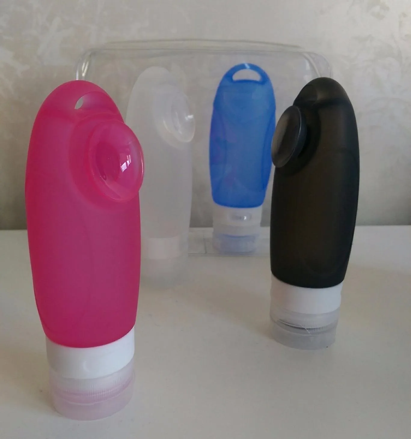 MoKo bottiglie viaggio silicone 89 ml set 4 pezzi BPA free