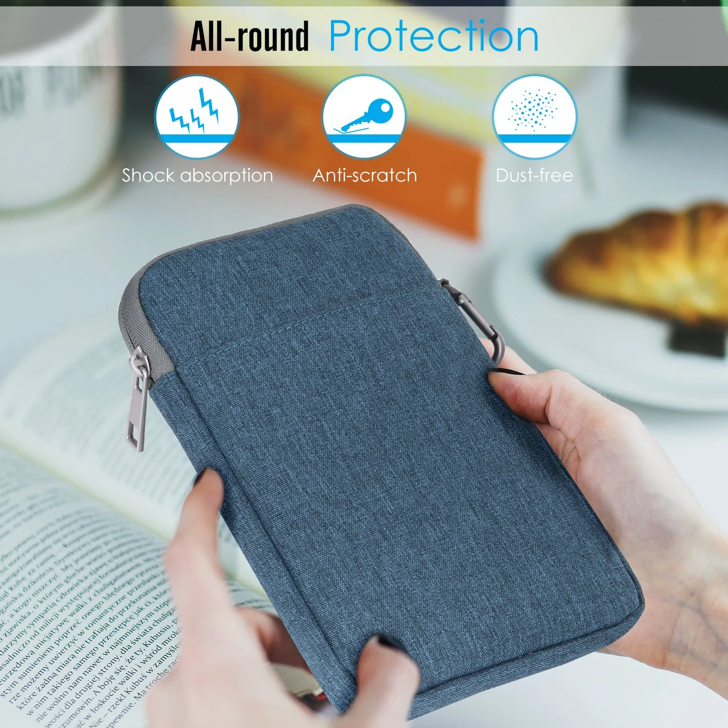 MoKo Kindle 6" custodia nylon leggera blu