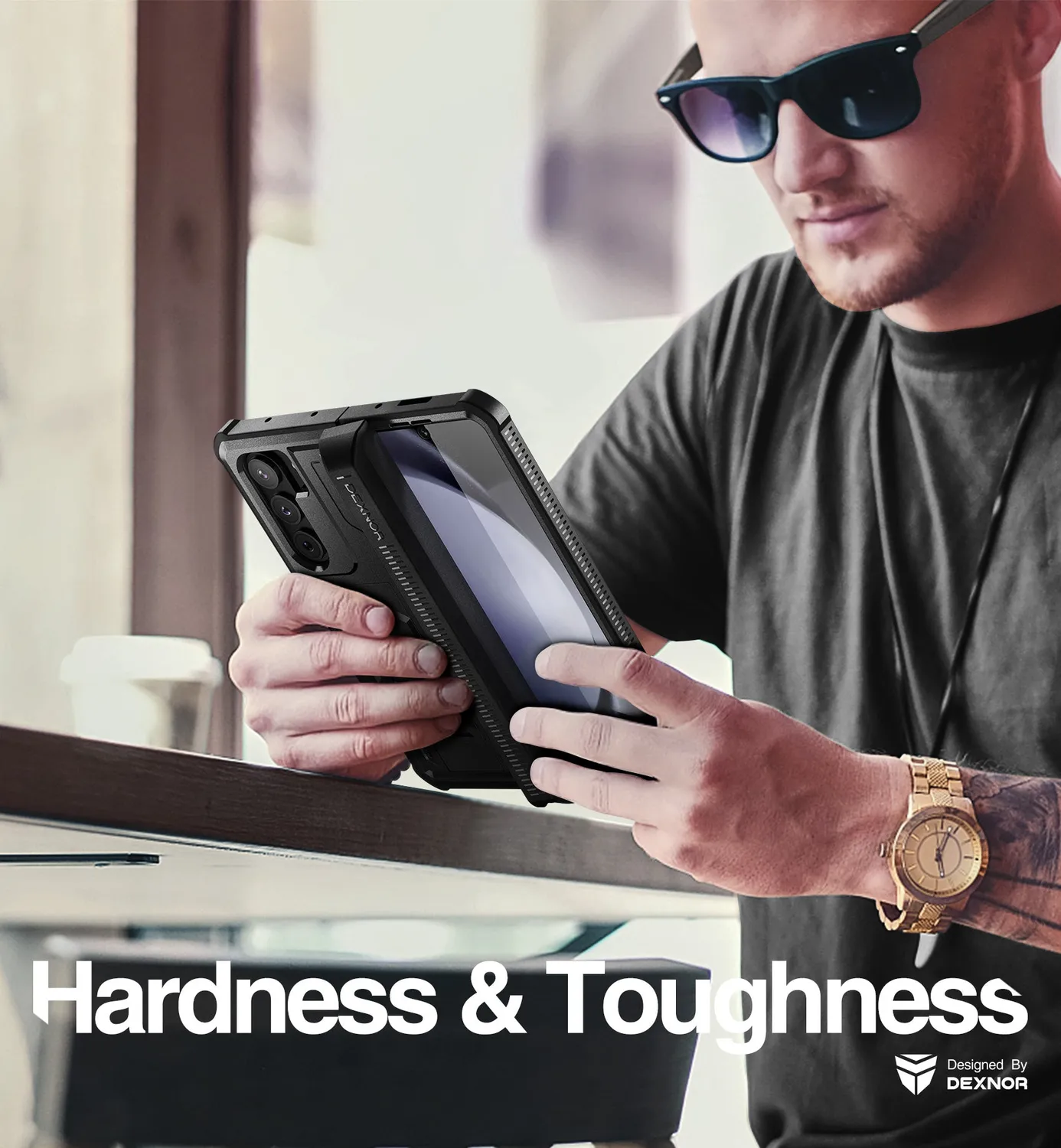 Dexnor Galaxy Z Fold 5 custodia nera rugged