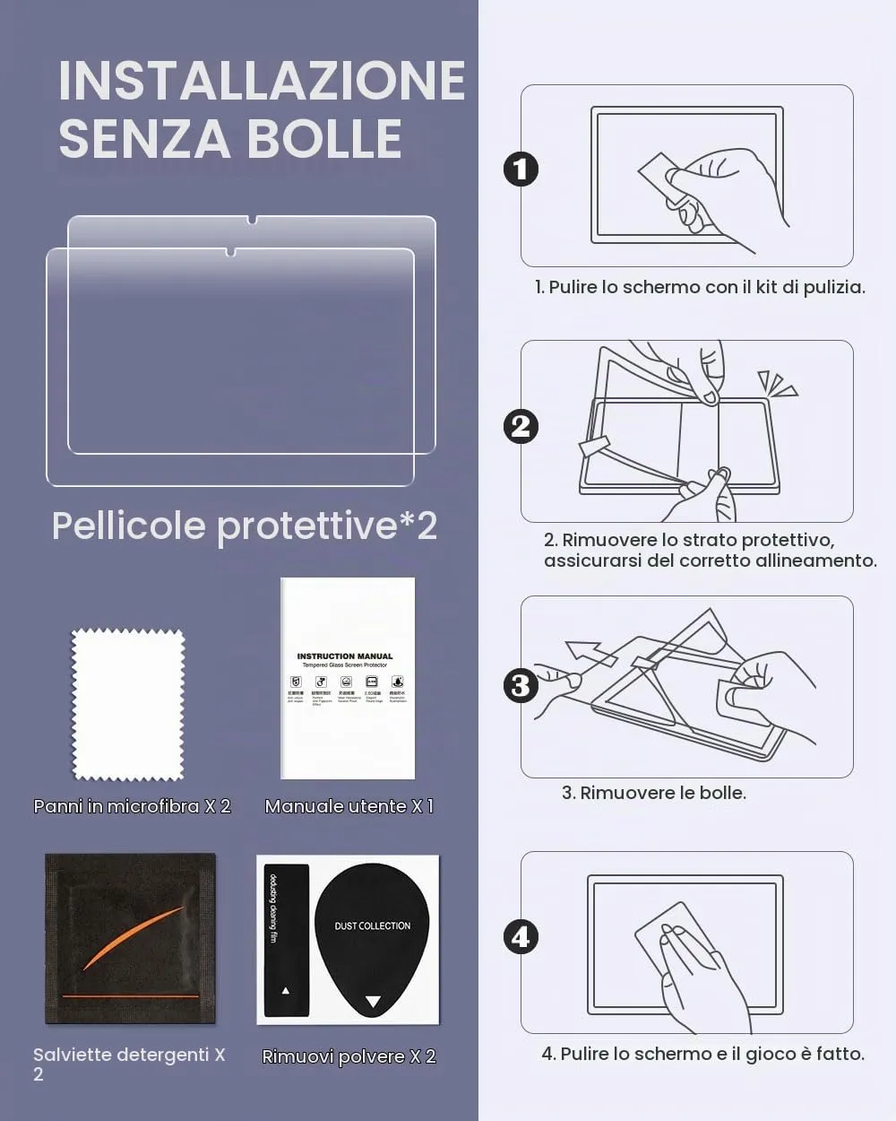 MoKo Galaxy Tab S10 Lite pellicola vetro 2 pezzi 9H