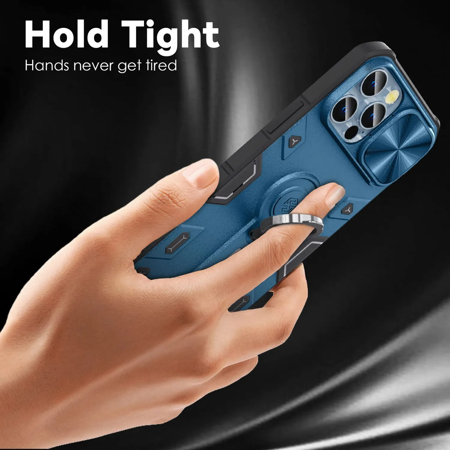 CloudValley Cover iPhone 13 Pro Max con Anello Blu
