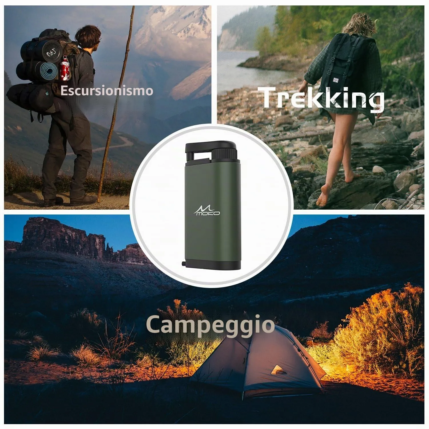 MoKo Filtro Acqua Portatile Pompa Campeggio 600 ml/min