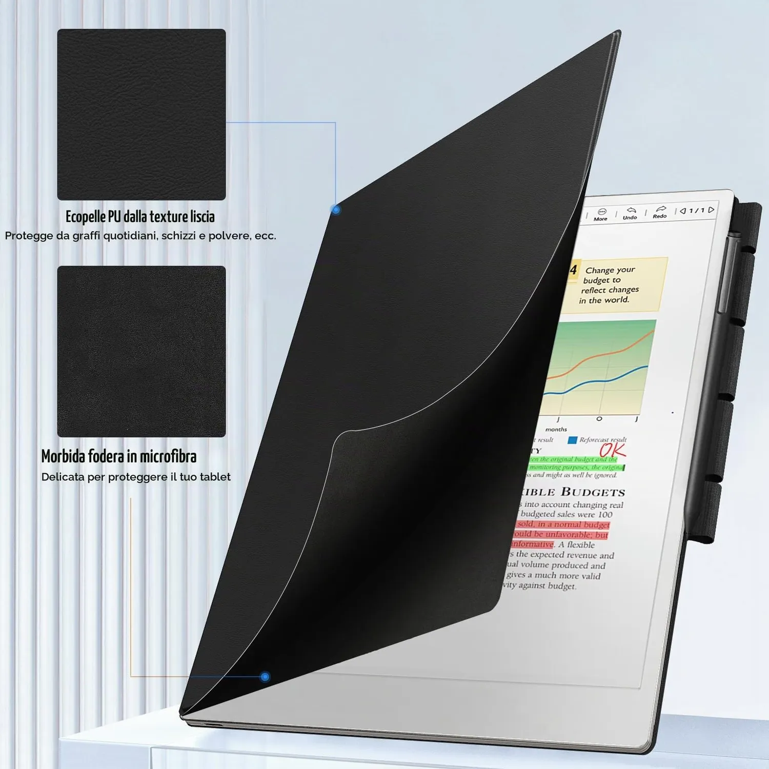 MoKo reMarkable Paper Pro 11,8 custodia nero pelle